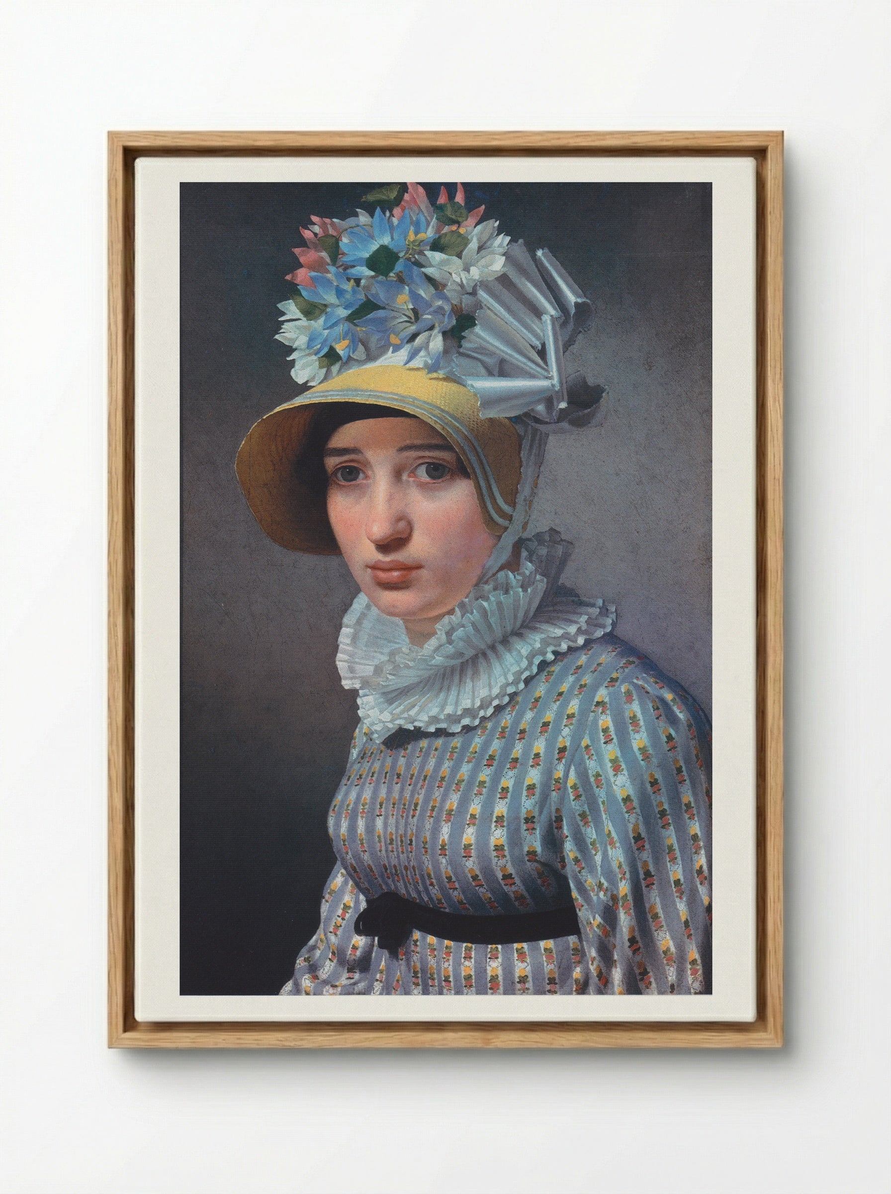 Portrait of Anna Maria Magnani - Christoffer Wilhelm Eckersberg - Framed Canvas Wood