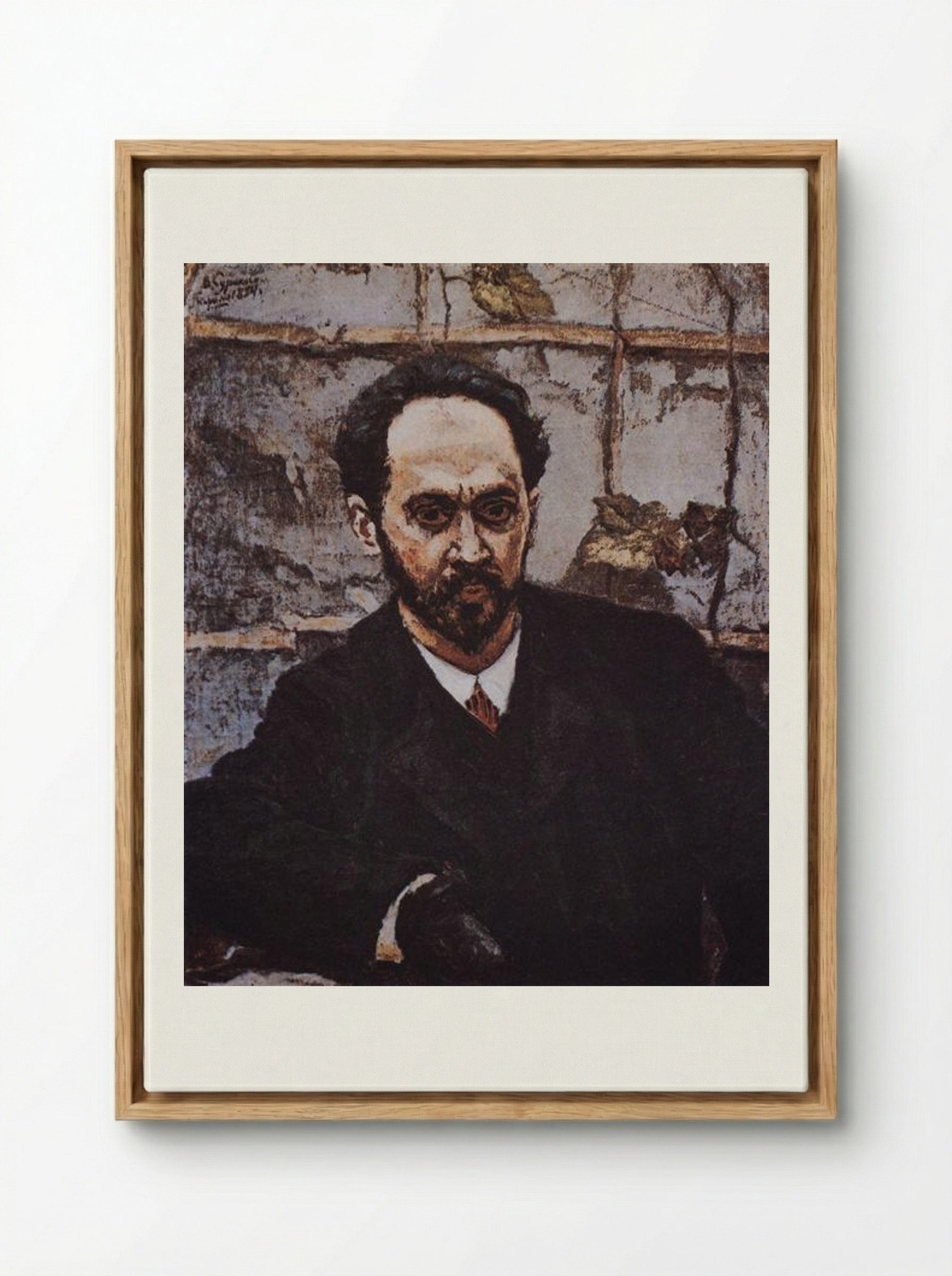 Portrait of I. E. Krachkovsky - Vasily Surikov - Framed Canvas Wood