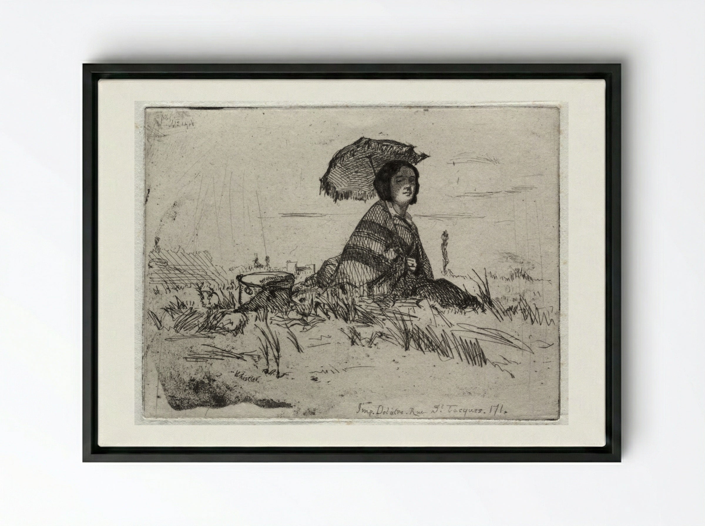 En Plein Soleil - James McNeill Whistler - Framed Canvas Black