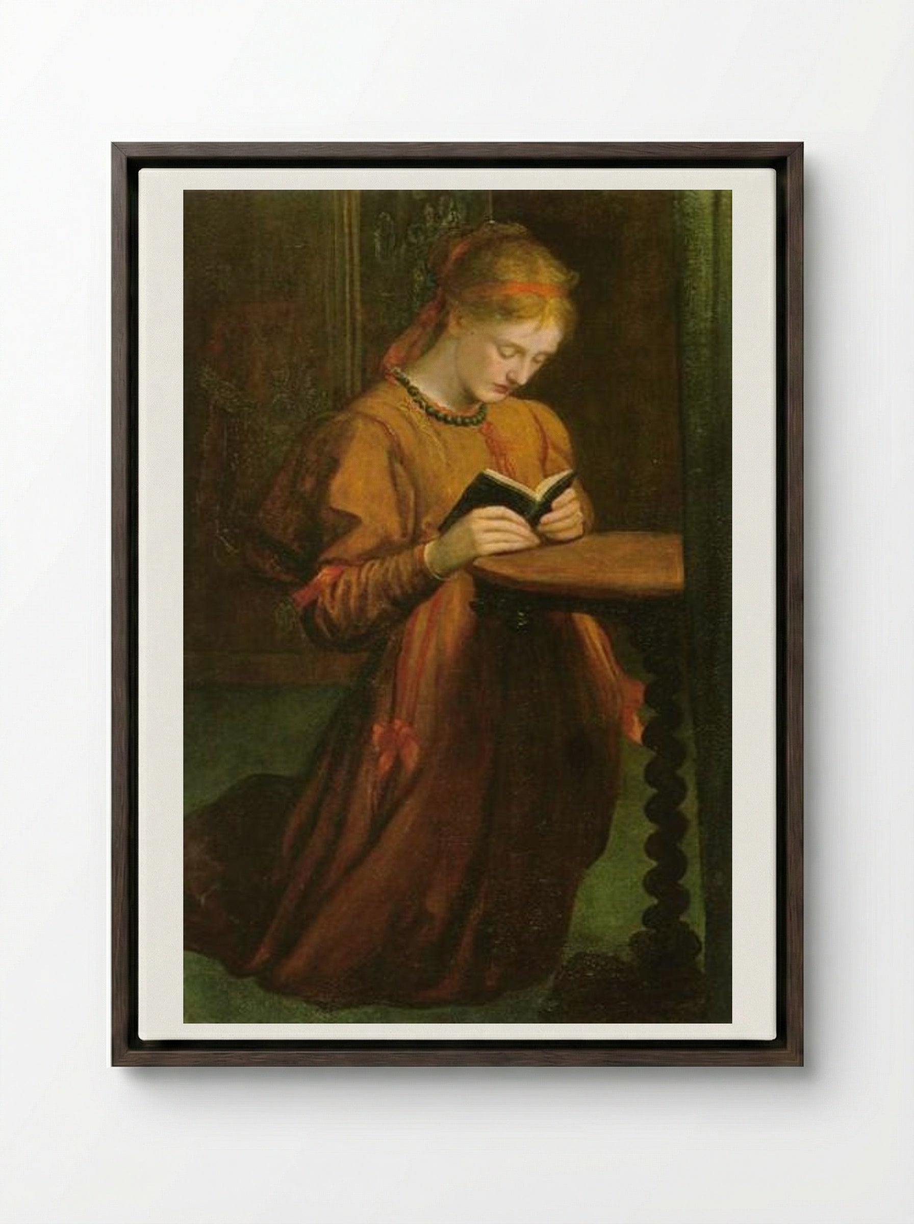 May Prinsep - George Frederick Watts - Framed Canvas Dark Wood