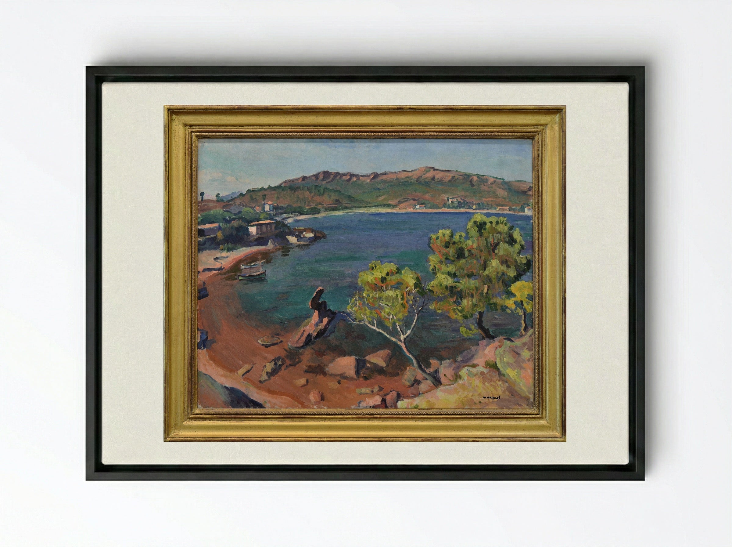 View of Agay - Albert Marquet - Framed Canvas Black