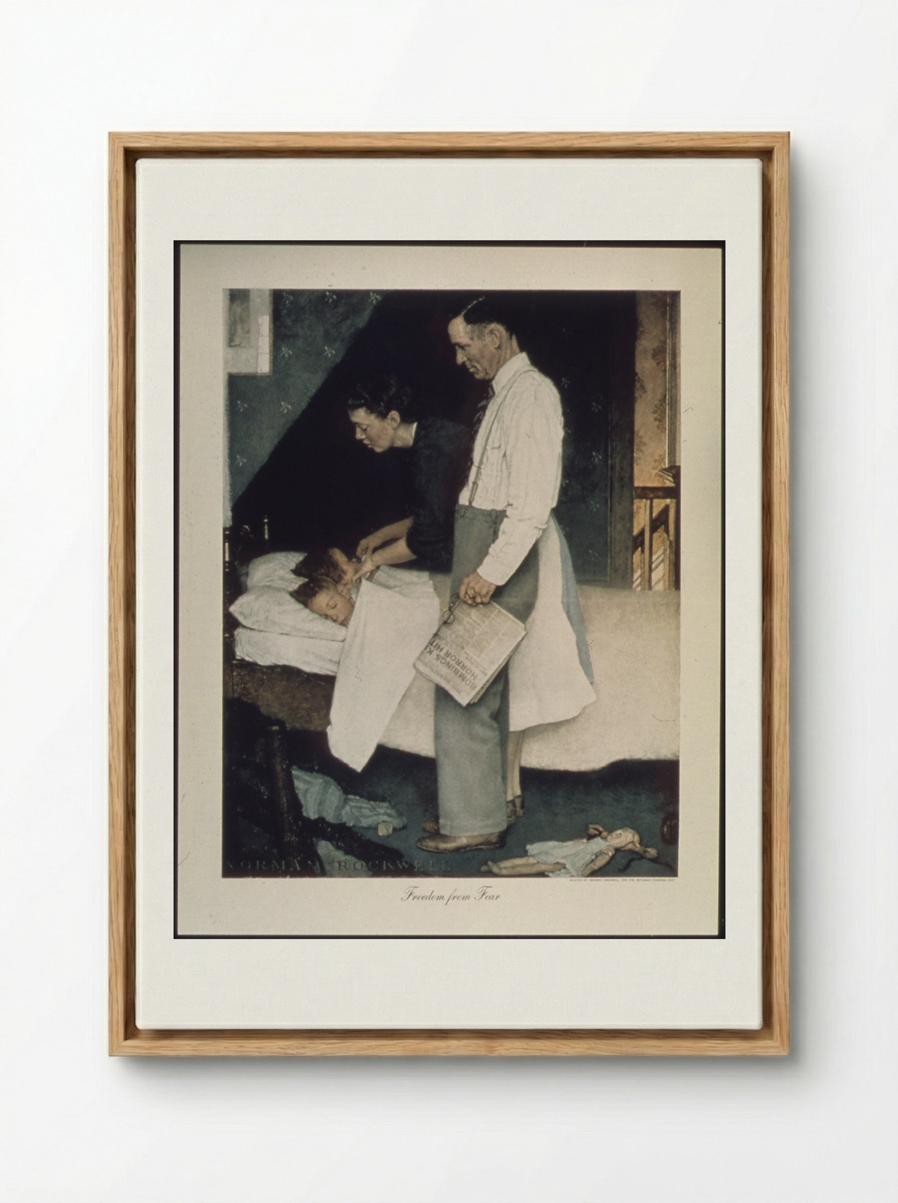 Freedom From Fear - Norman Rockwell - Framed Canvas Wood