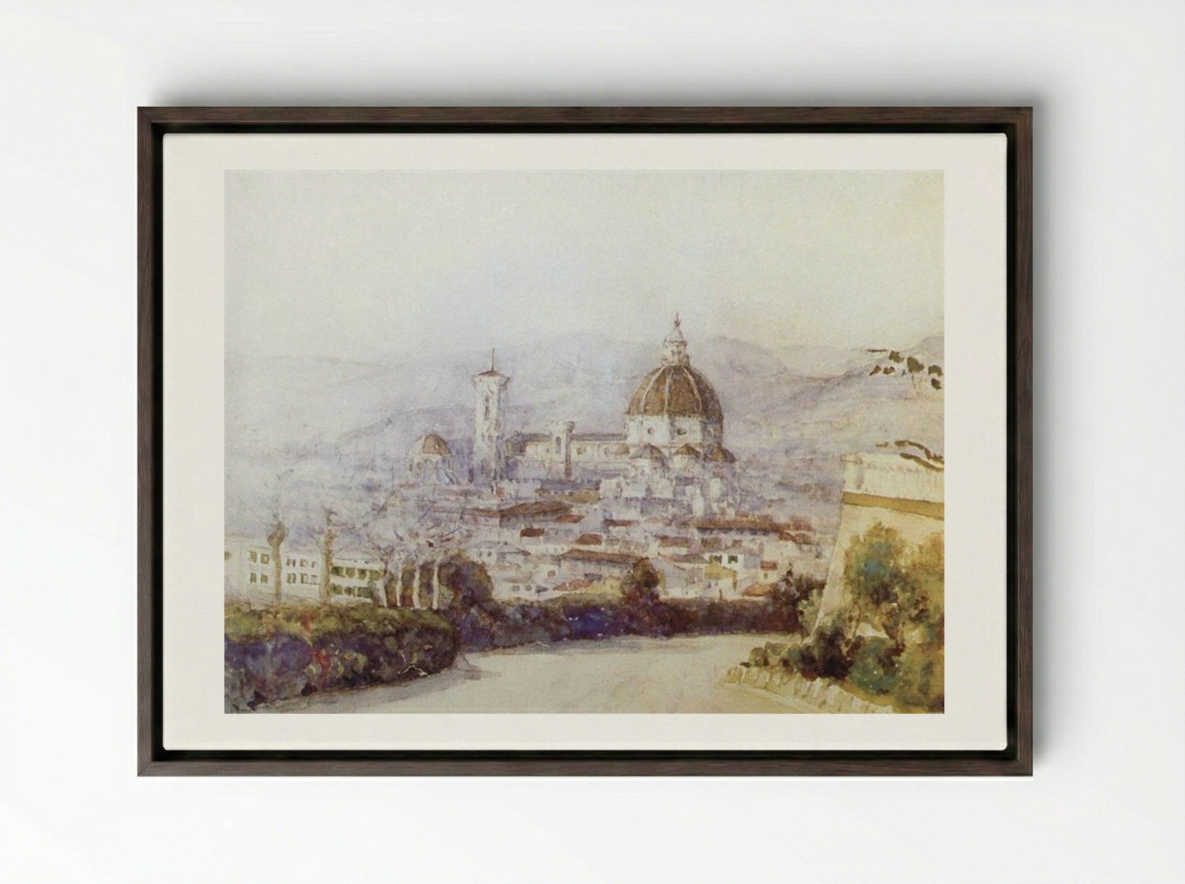 Florence - Vasily Surikov - Framed Canvas Dark Wood