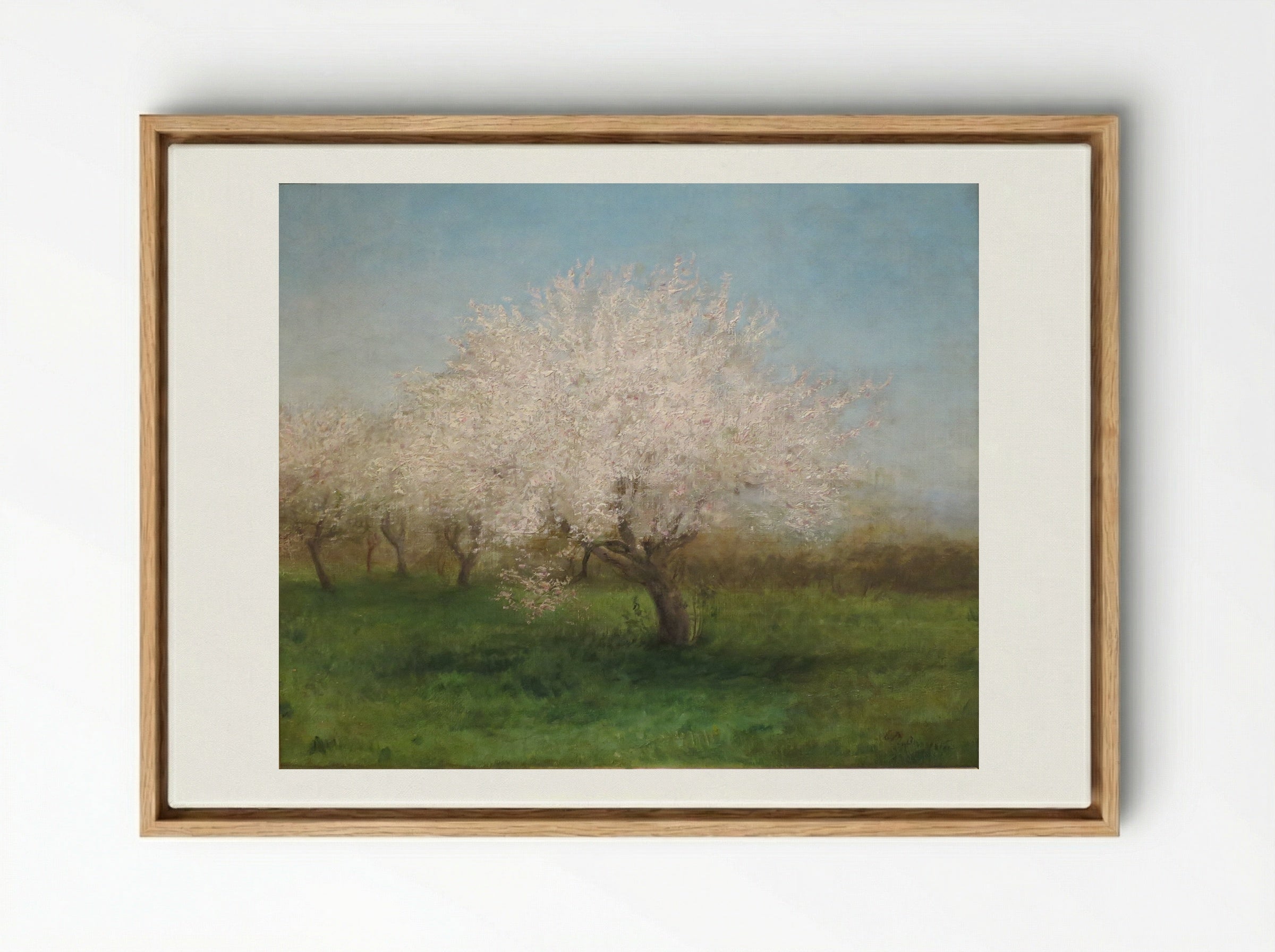 Apple Trees in a Meadow - Edward Mitchell Bannister - Framed Canvas Wood