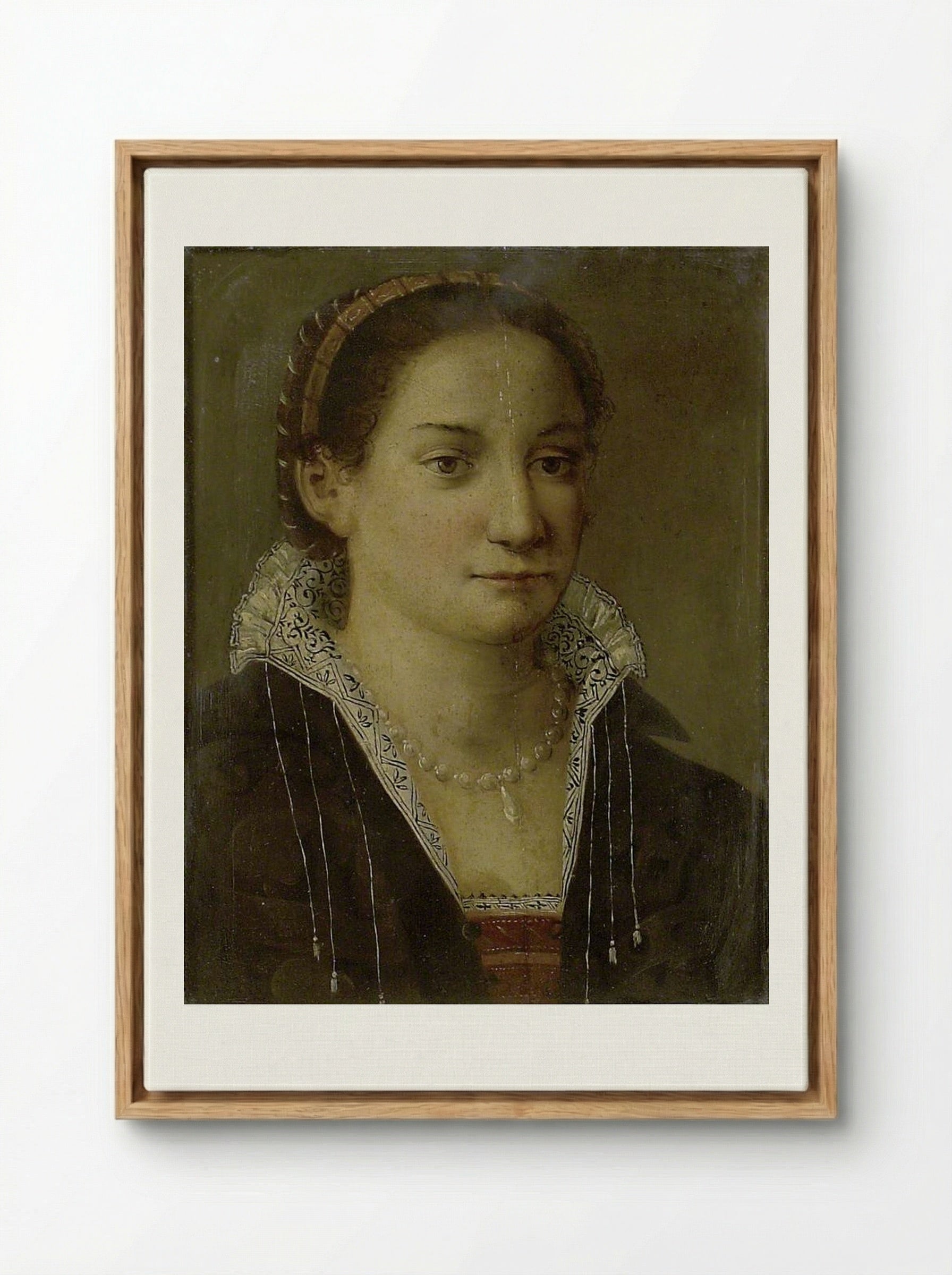 Portrait of a Woman - Agnolo Bronzino - Framed Canvas Wood