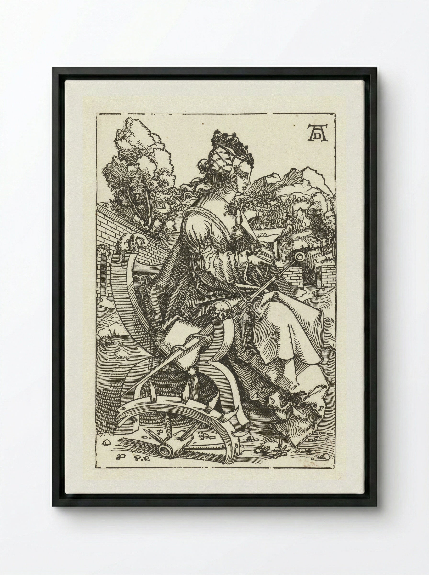 Saint Catherine - Albrecht Dürer - Framed Canvas Black