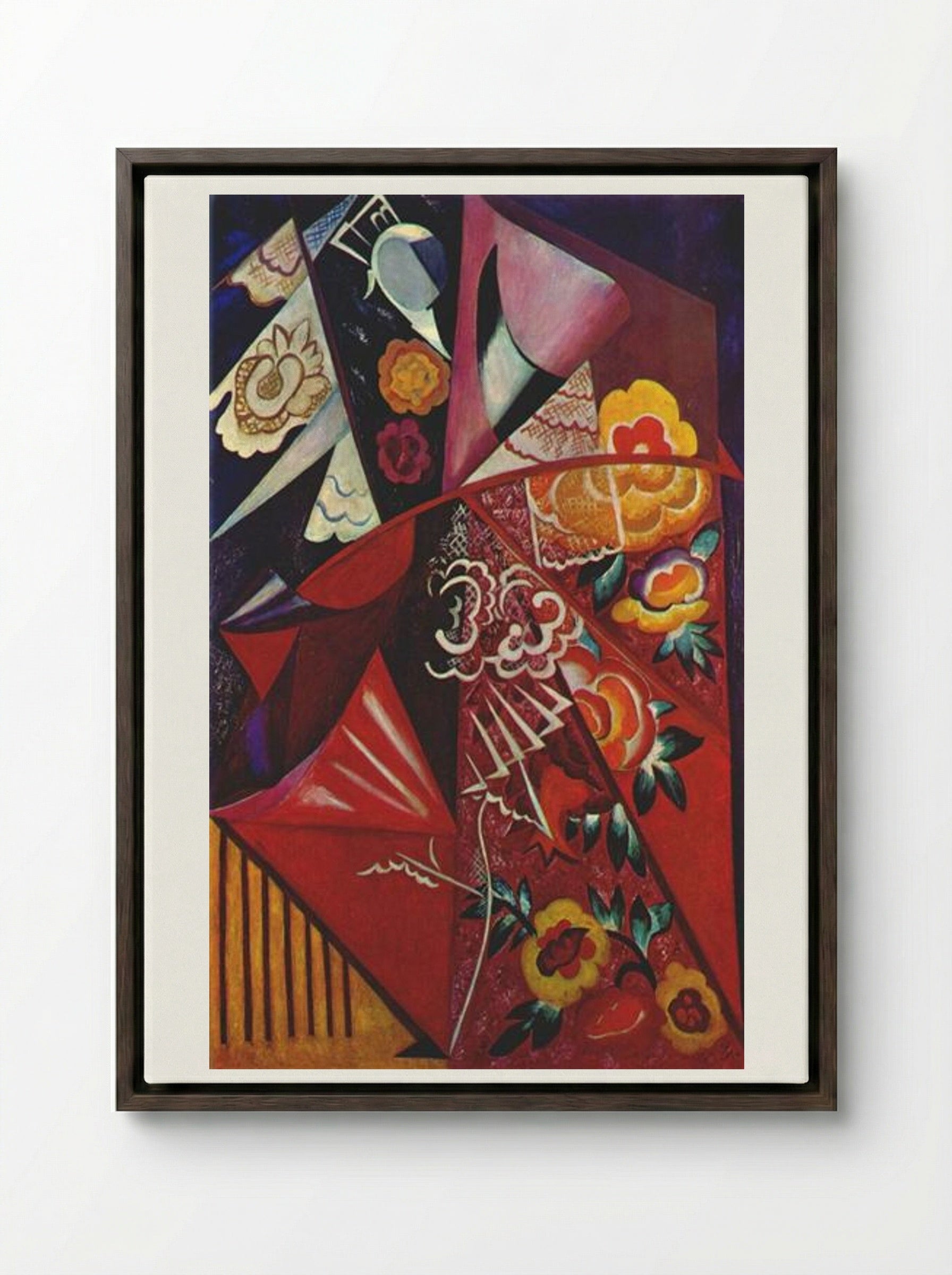 Espagnole - Natalia Goncharova - Framed Canvas Dark Wood