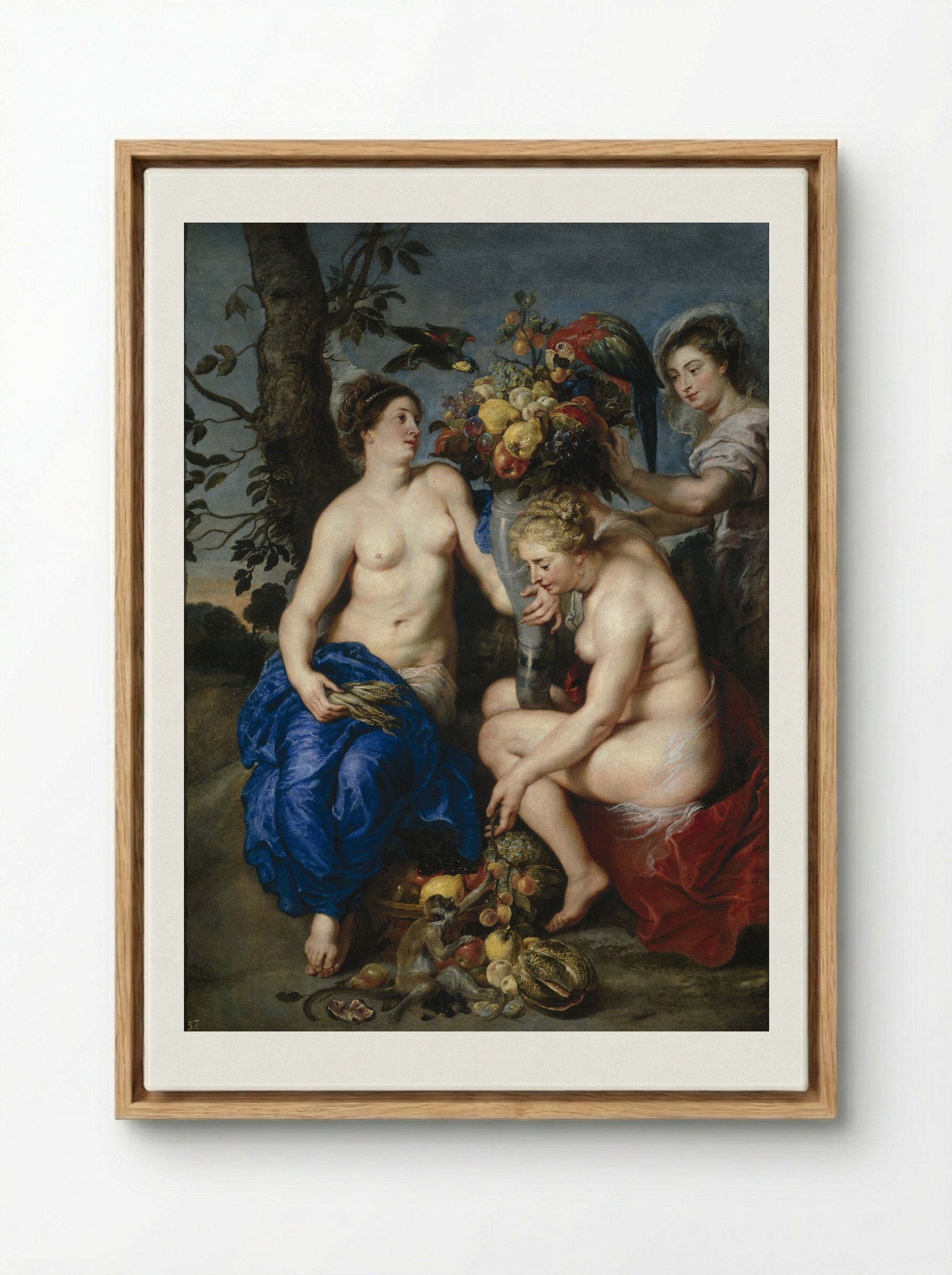 Ceres with two nymphs - Frans Snyders - Framed Canvas Wood