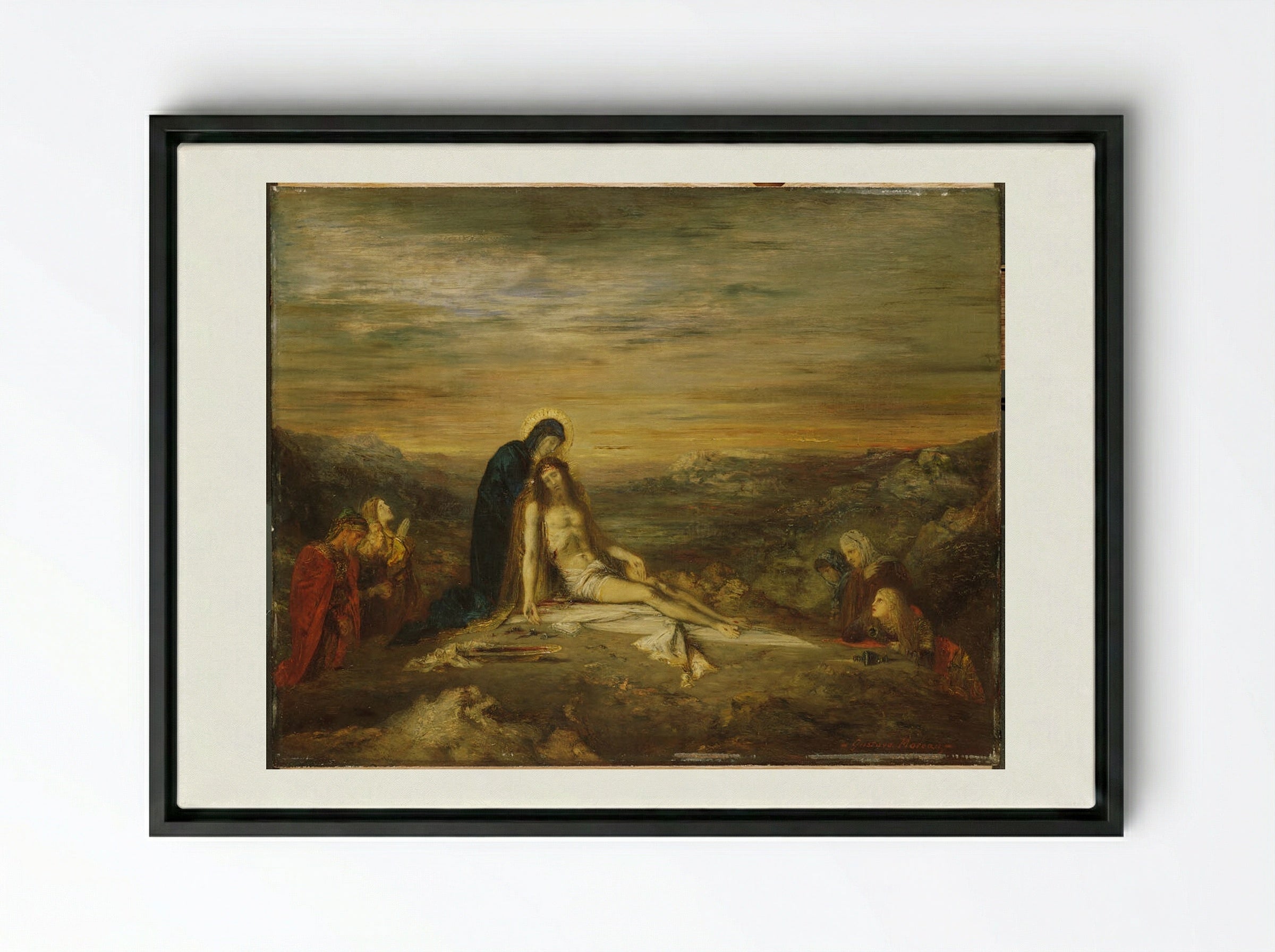 The Pietà - Gustave Moreau - Framed Canvas Black