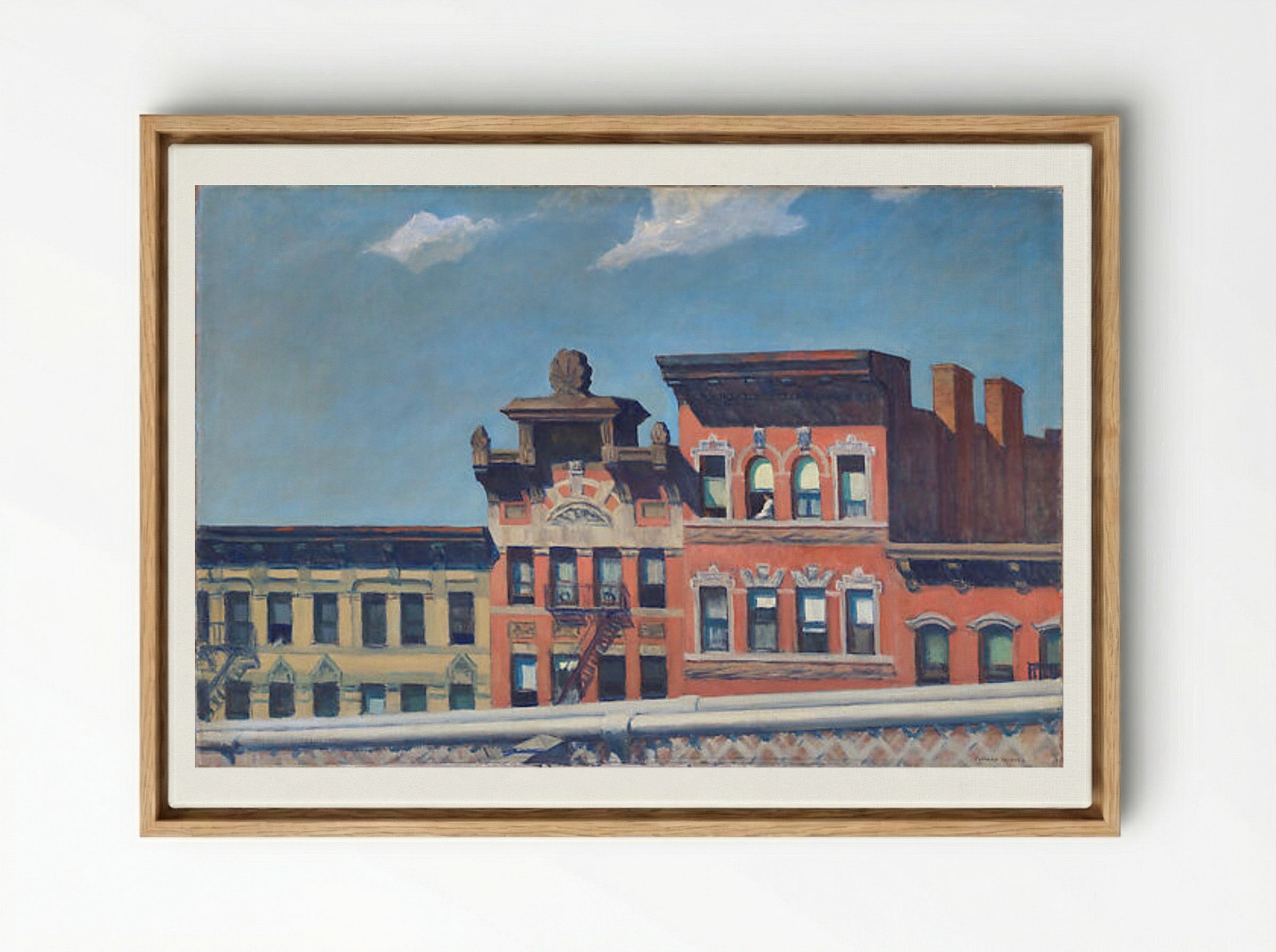 From Williamsburg Bridge - Edward Hopper - Framed Canvas Wood