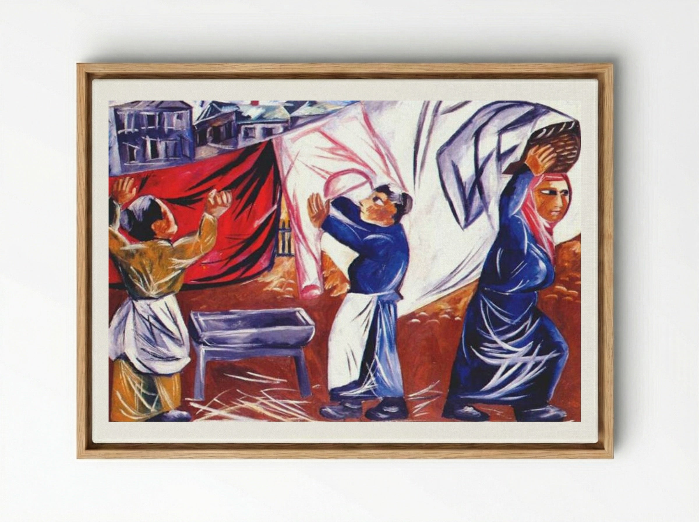 Washerwomen - Natalia Goncharova - Framed Canvas Wood