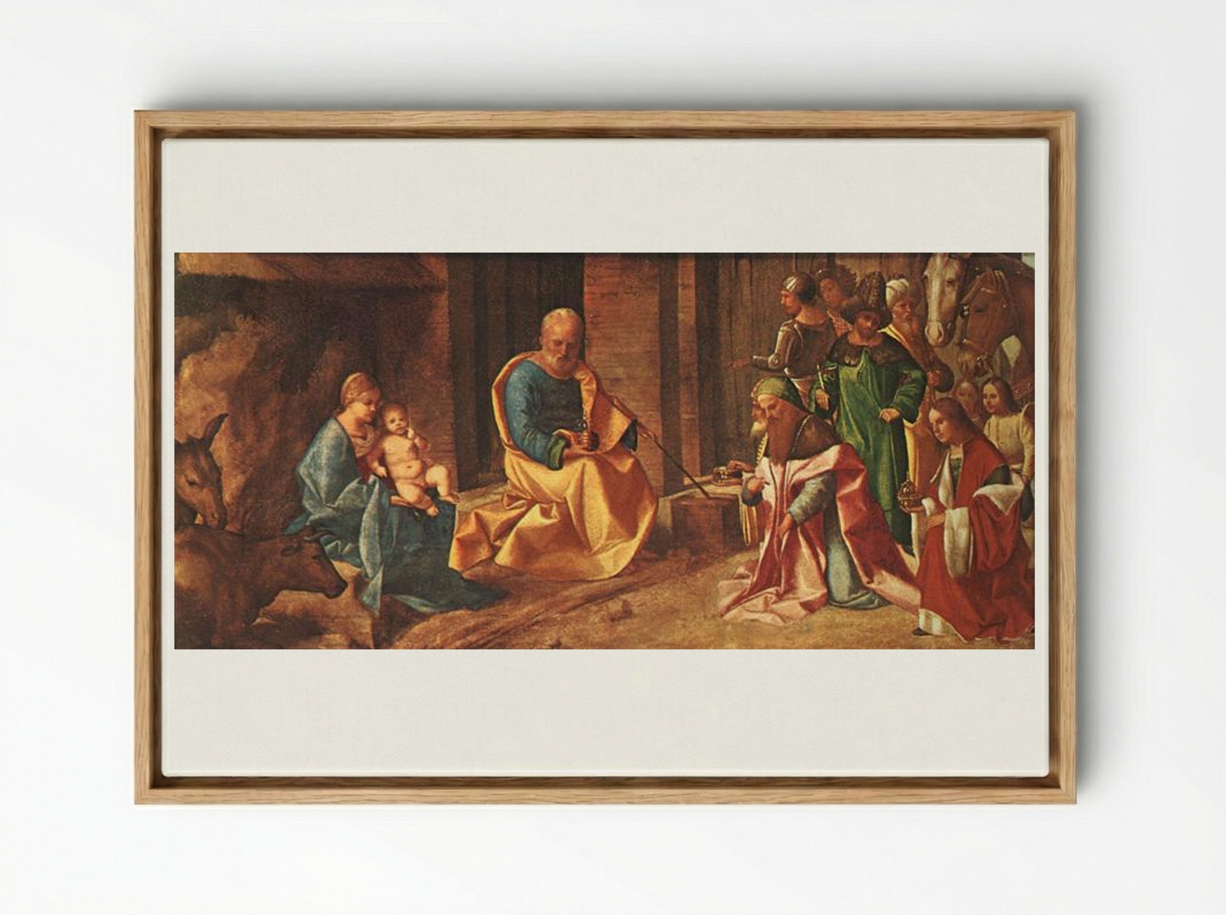 The Adoration of the Kings - Giorgione - Framed Canvas Wood