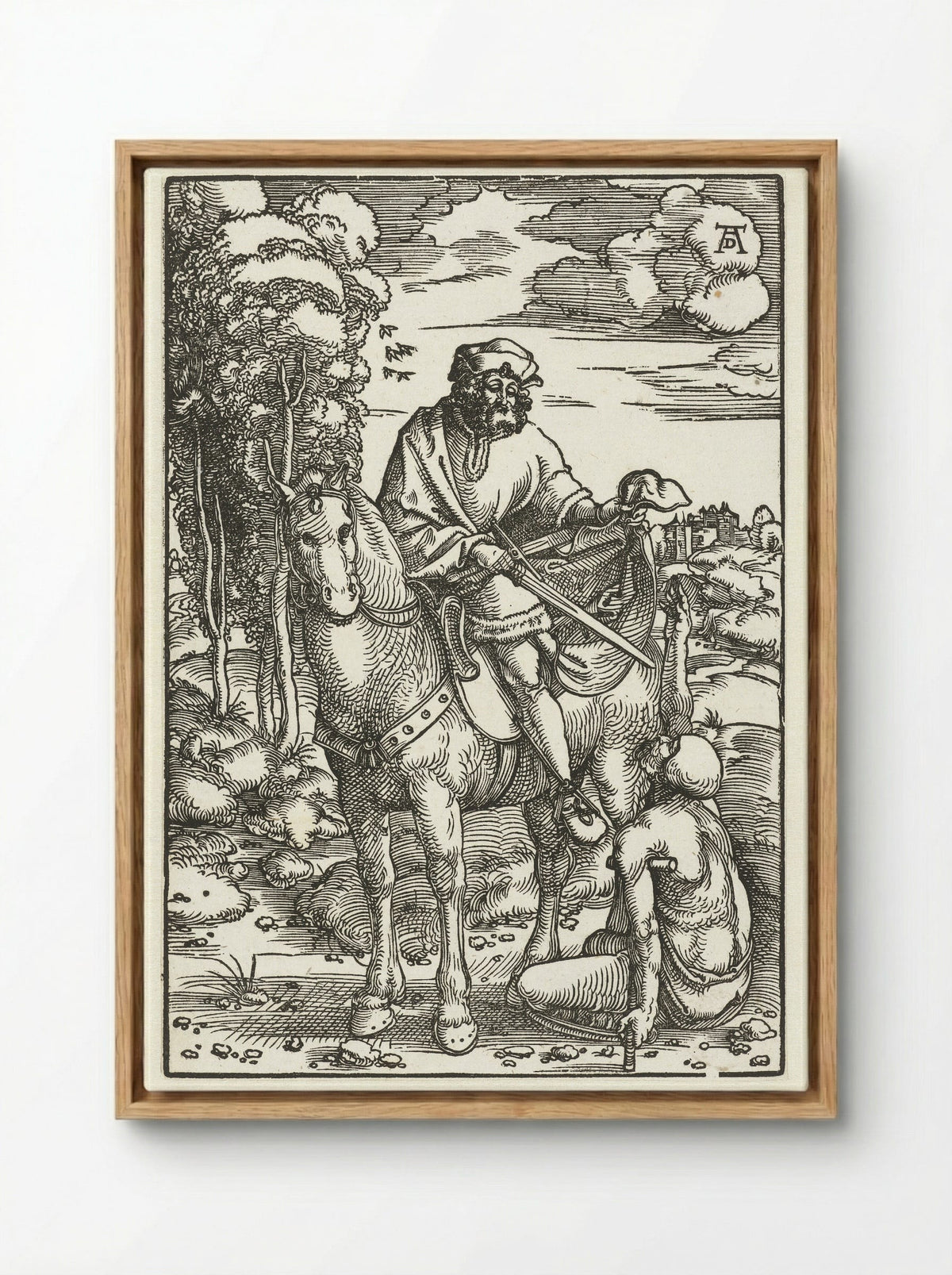 Saint Martin Dividing His Cloak - Hans Baldung Grien - Framed Canvas Wood