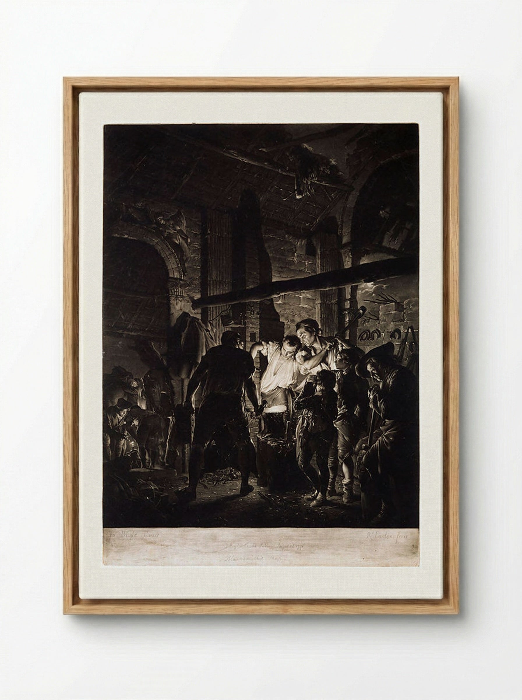 The Blacksmith's Shop - Richard Earlom - Framed Canvas Wood