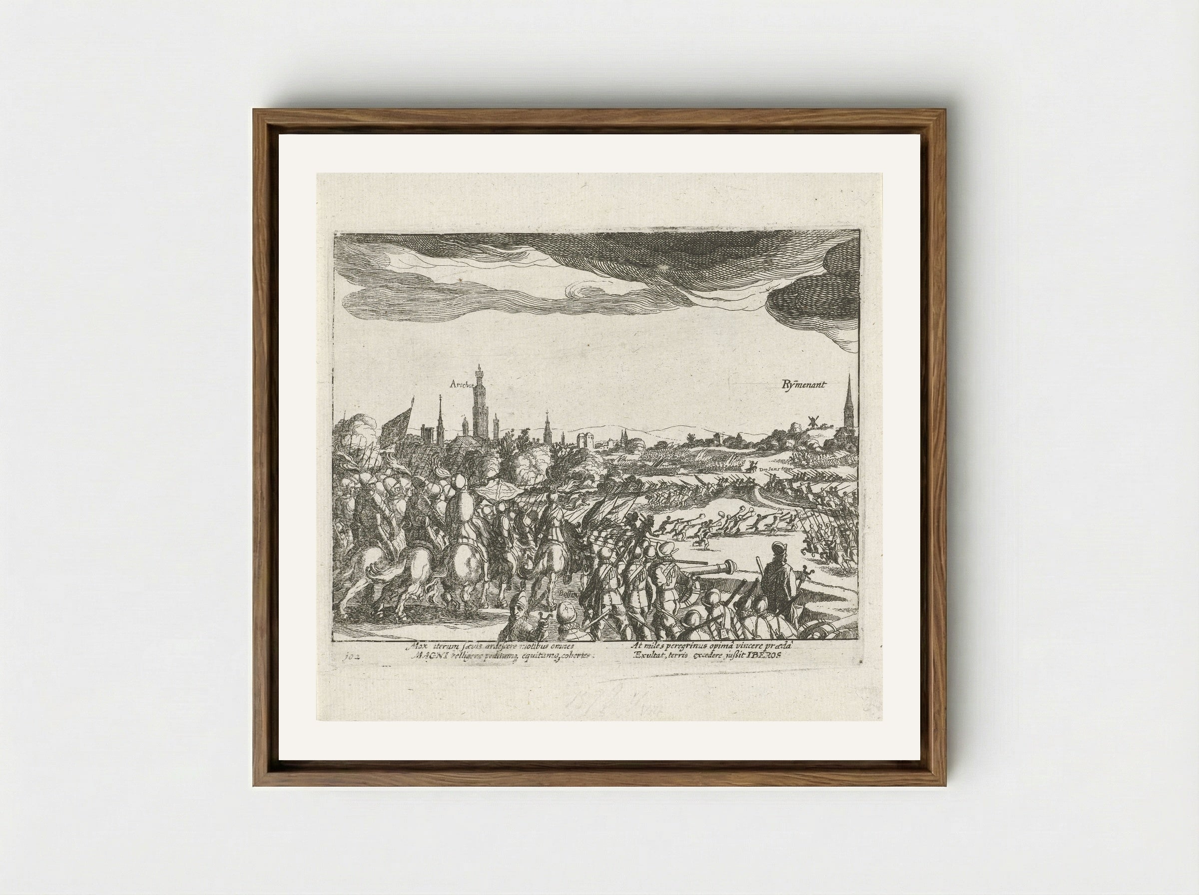 Slag bij Rijmenam, 1578 - Simon Frisius - Framed Canvas Wood
