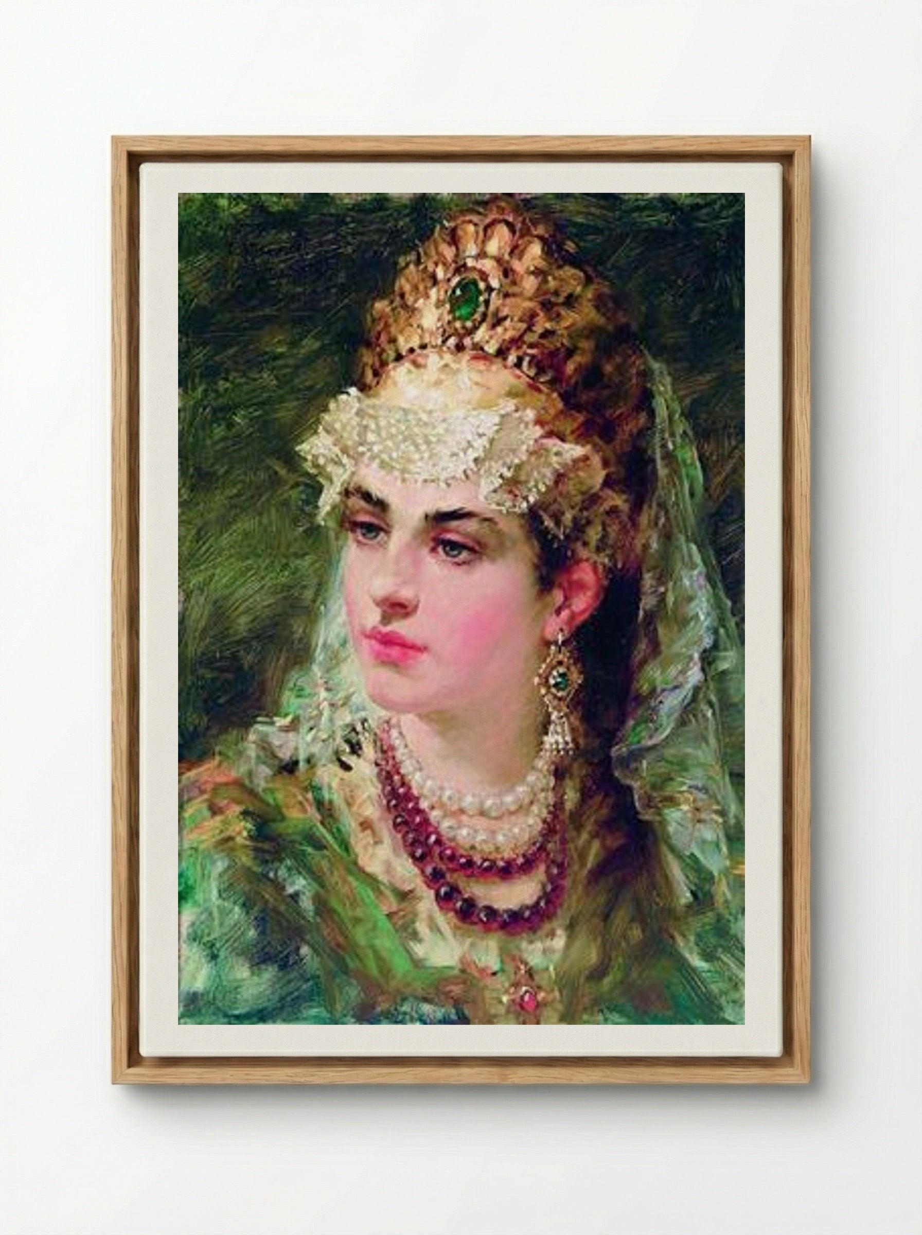 Boyaryshnya - Konstantin Makovsky - Framed Canvas Wood