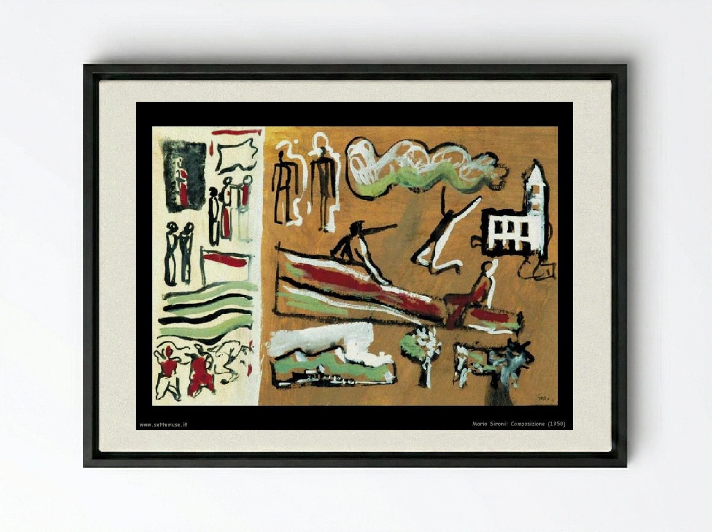 Composition - Mario Sironi - Framed Canvas Black