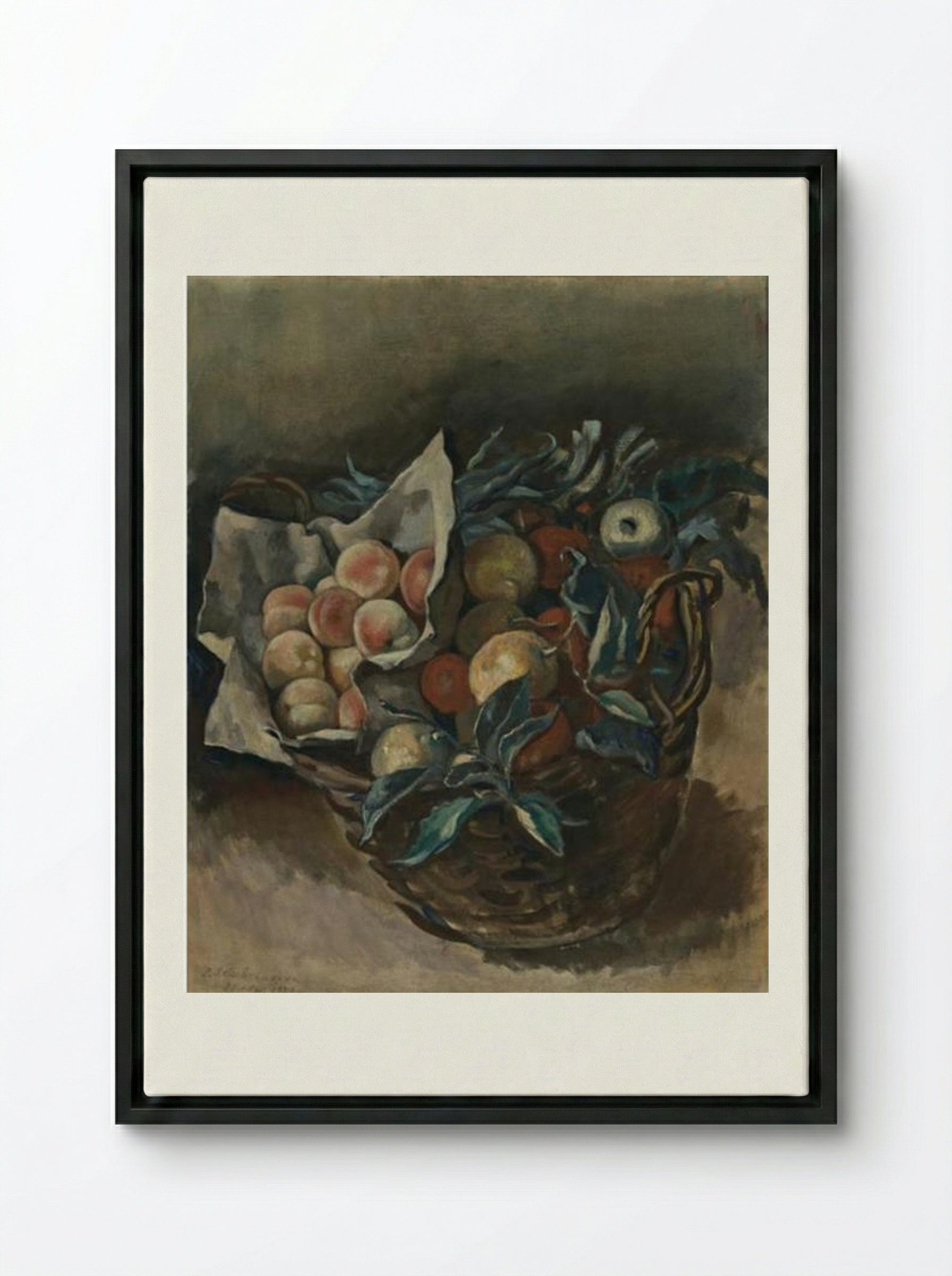 Fruit Piece - Zinaida Serebriakova - Framed Canvas Black