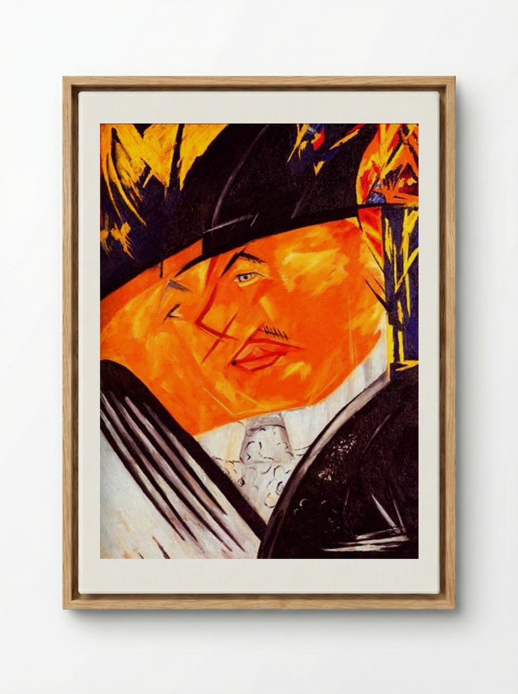 Portrait of Mikhail Larionov - Natalia Goncharova - Framed Canvas Wood