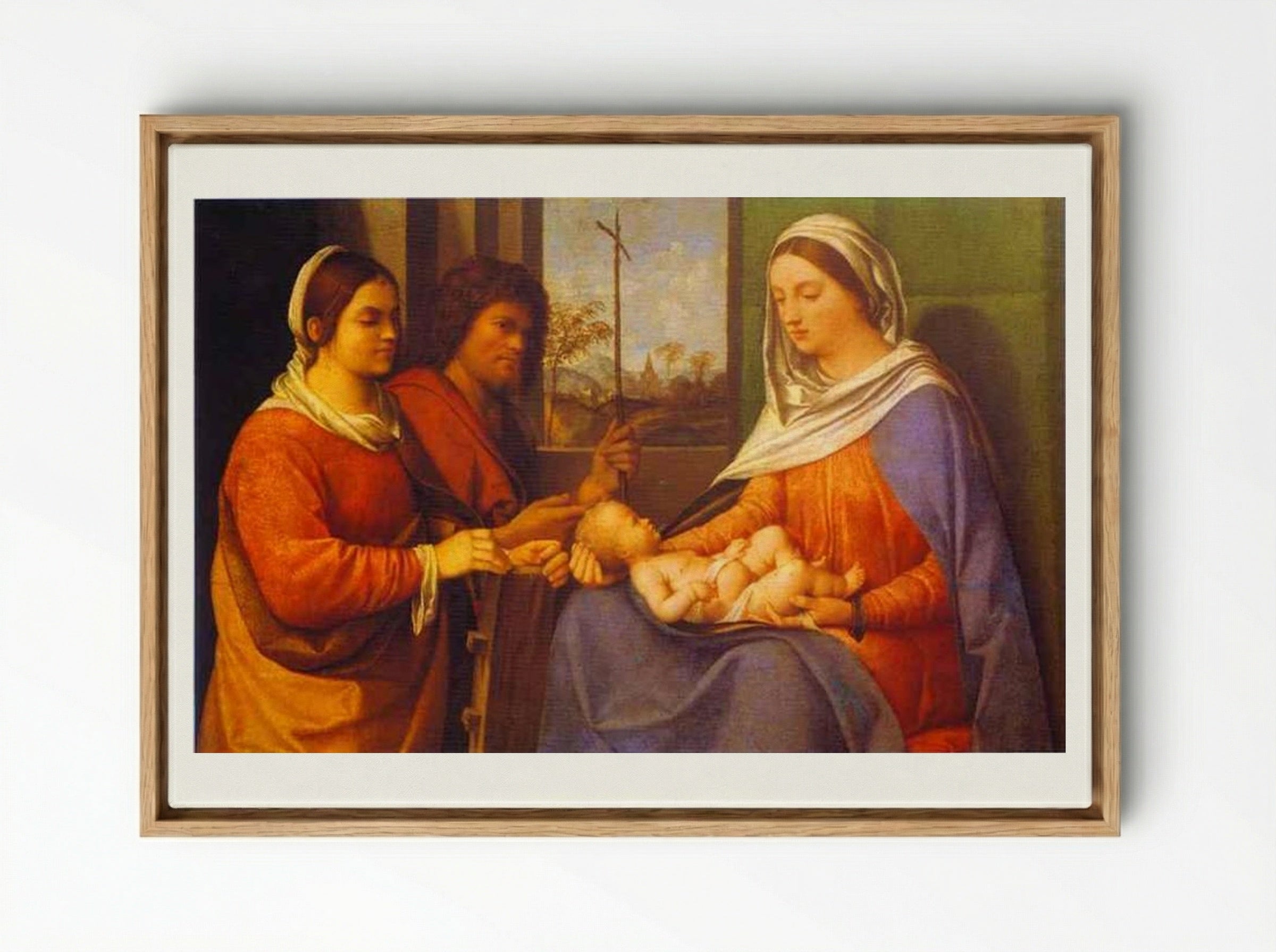 Sacred Conversation - Giorgione - Framed Canvas Wood