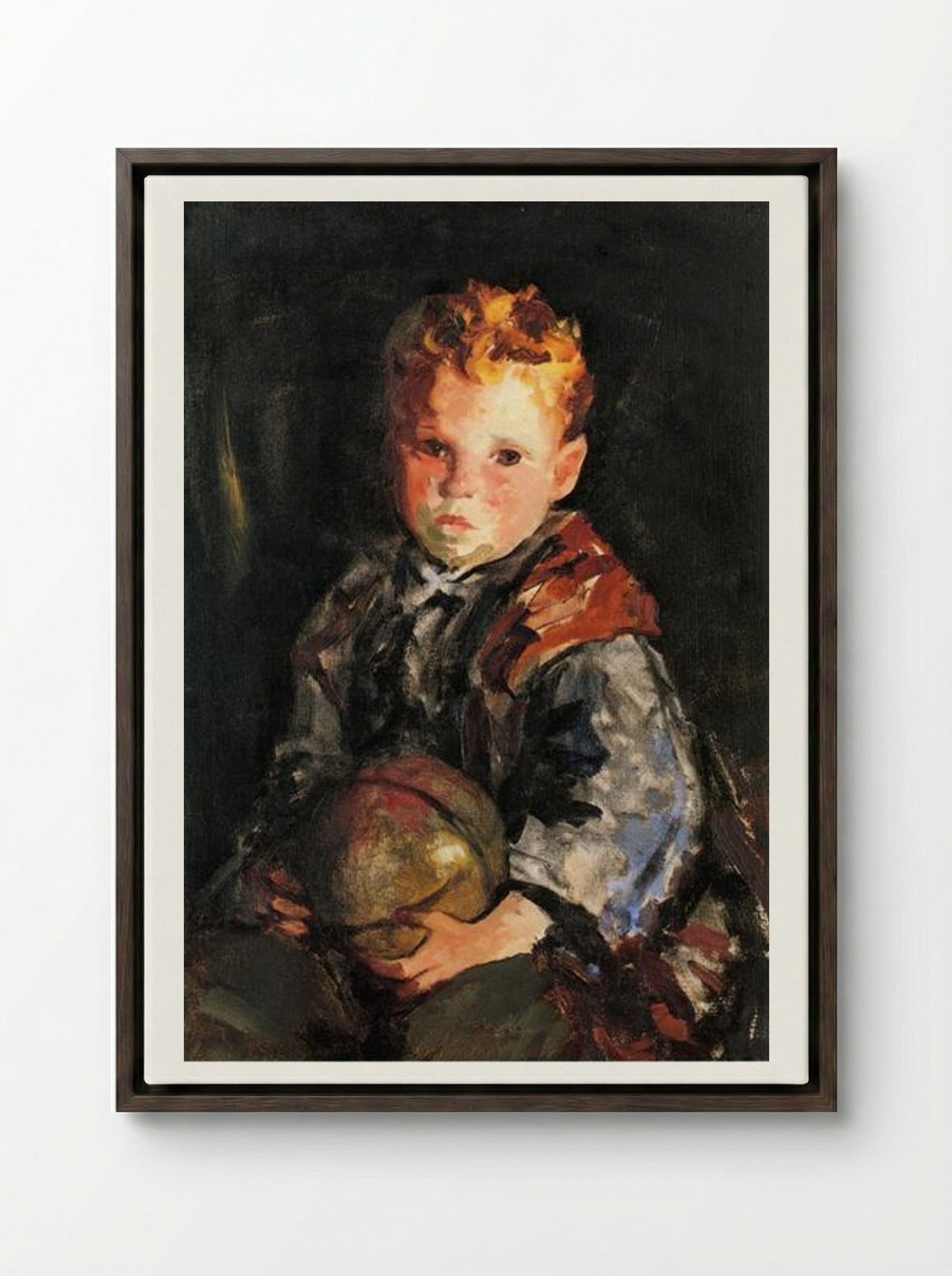 Young Anthony - Robert Henri - Framed Canvas Dark Wood