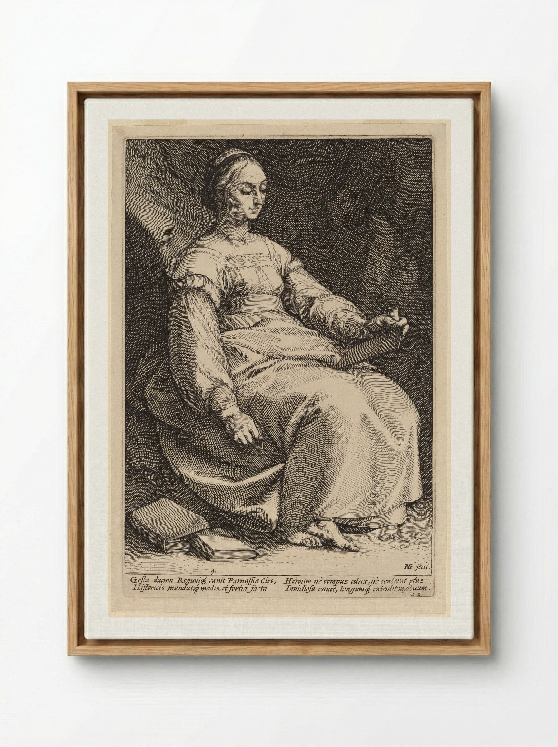 Clio - Hendrick Goltzius - Framed Canvas Wood