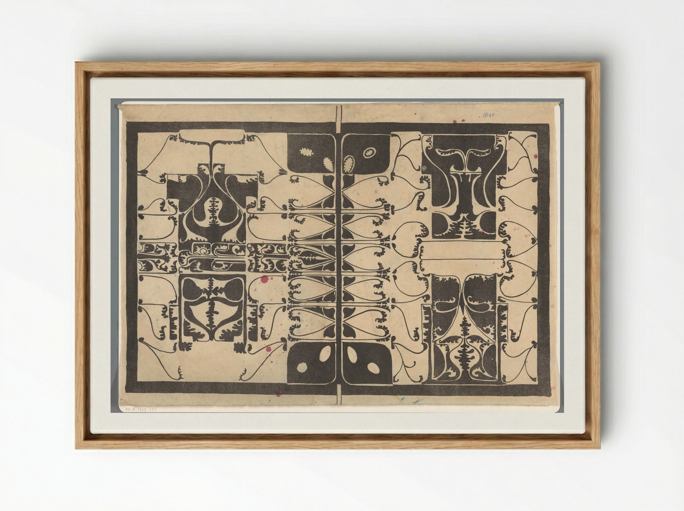 Omslag met gestileerde plantmotieven - Carel Adolph Lion Cachet - Framed Canvas Wood