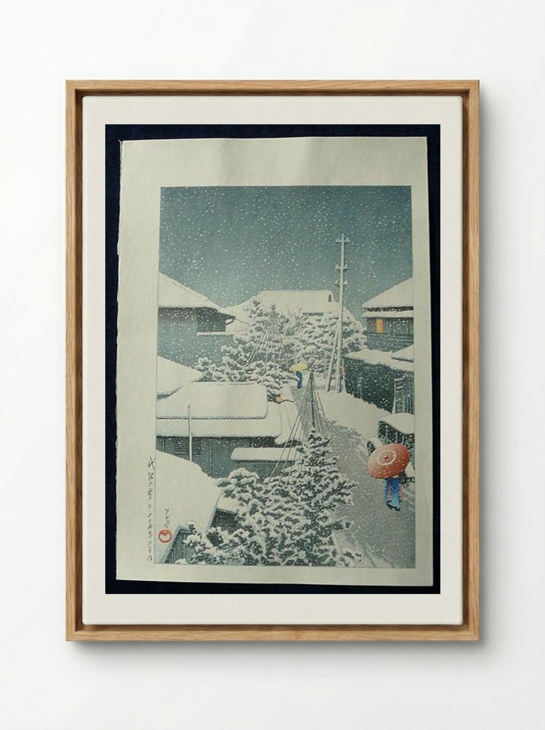 Snow at Shirochi - Hasui Kawase - Framed Canvas Wood