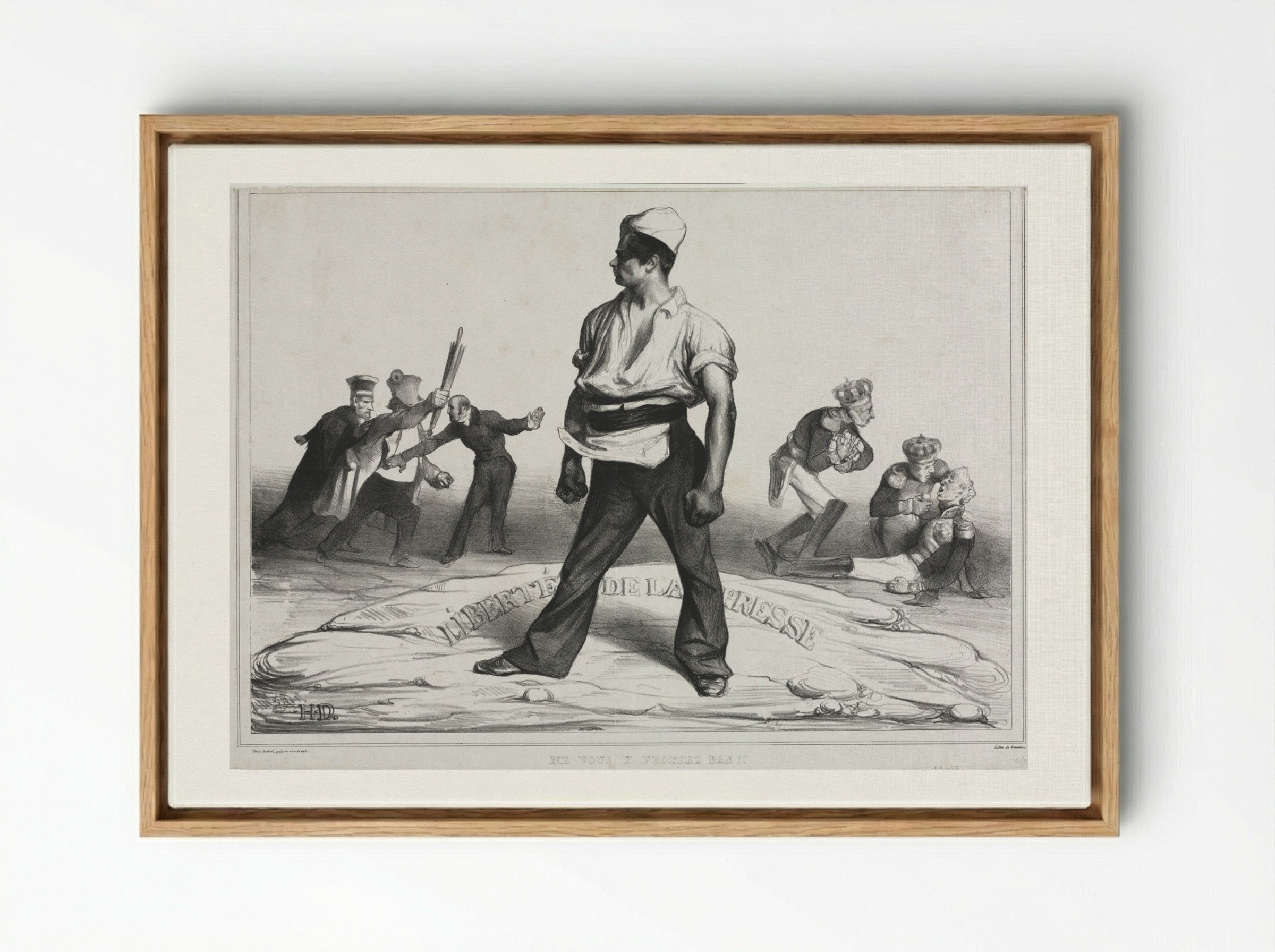 Ne vous y frottez pas! - Honoré Daumier - Framed Canvas Wood