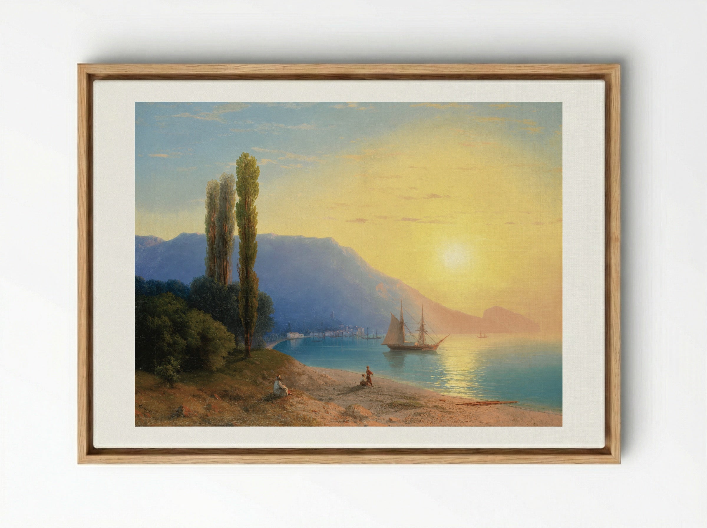 The Sunset - Ivan Aivazovsky - Framed Canvas Wood