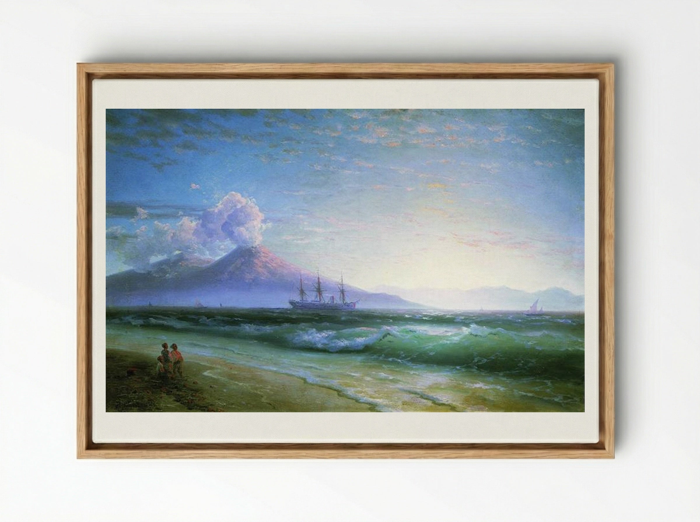 The Bay of Naples early in the morning - Ivan Aivazovsky - Framed Canvas Wood
