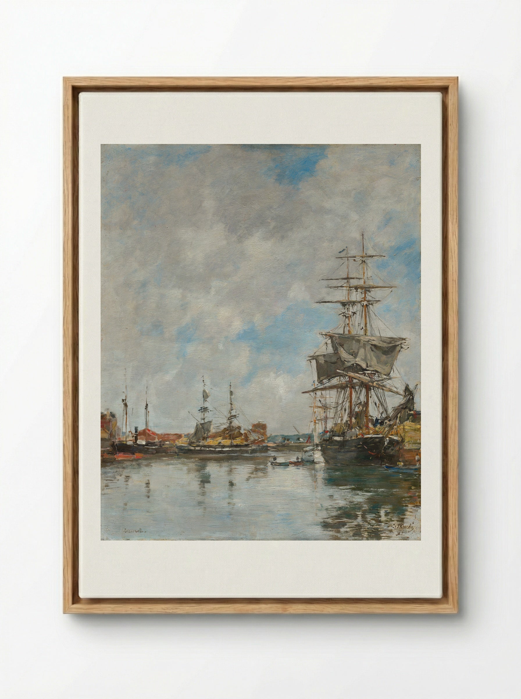 Deauville, the Dock - Eugène Boudin - Framed Canvas Wood