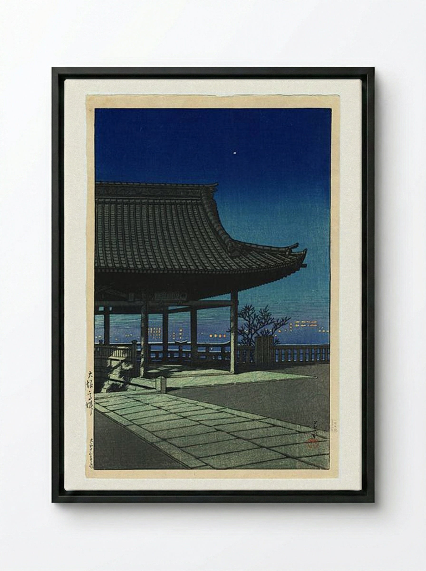 Kozu, Osaka - Hasui Kawase - Framed Canvas Black