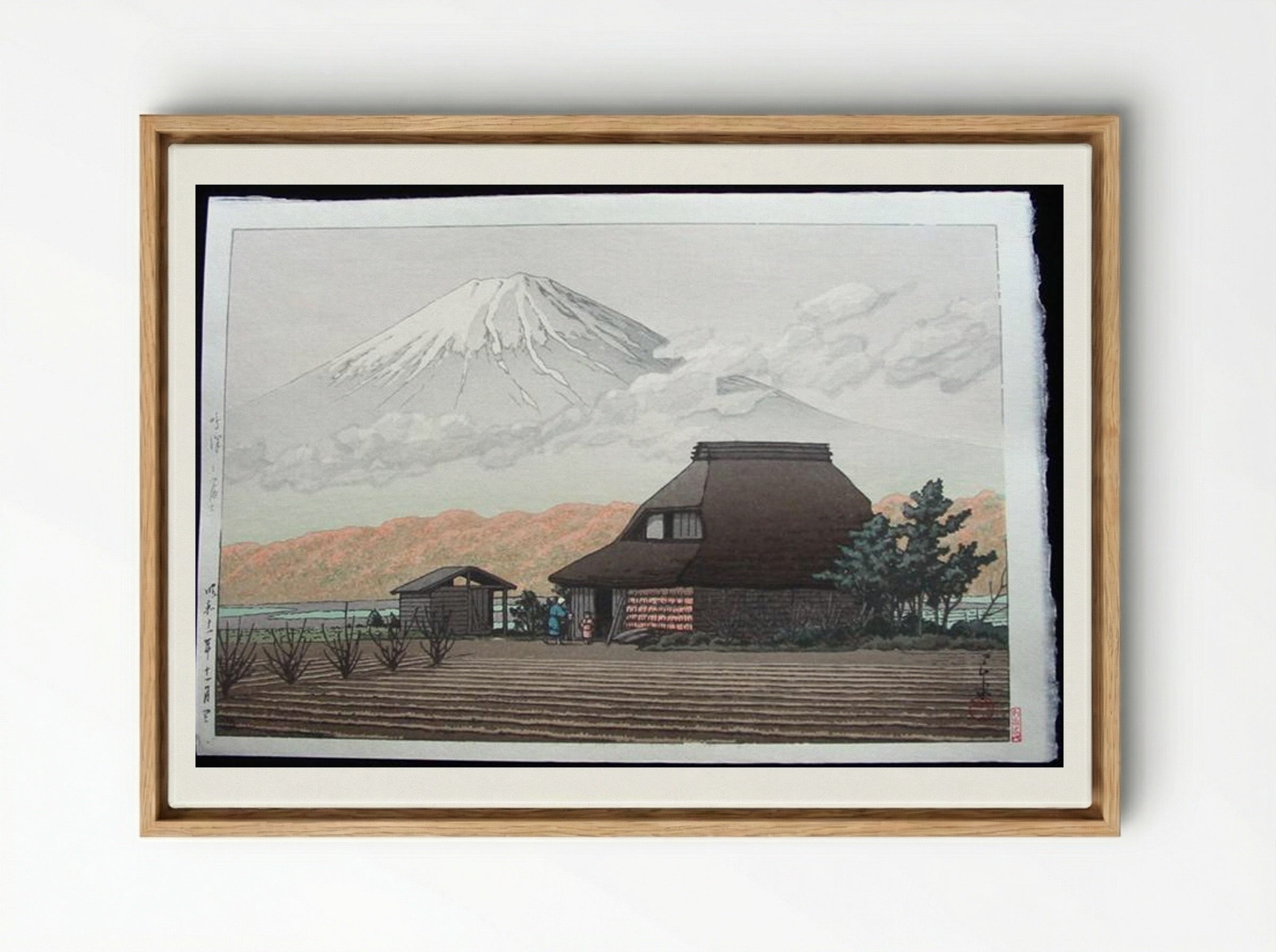 Mount Fuji from Narusawa in Autumn - Hasui Kawase - Framed Canvas Wood