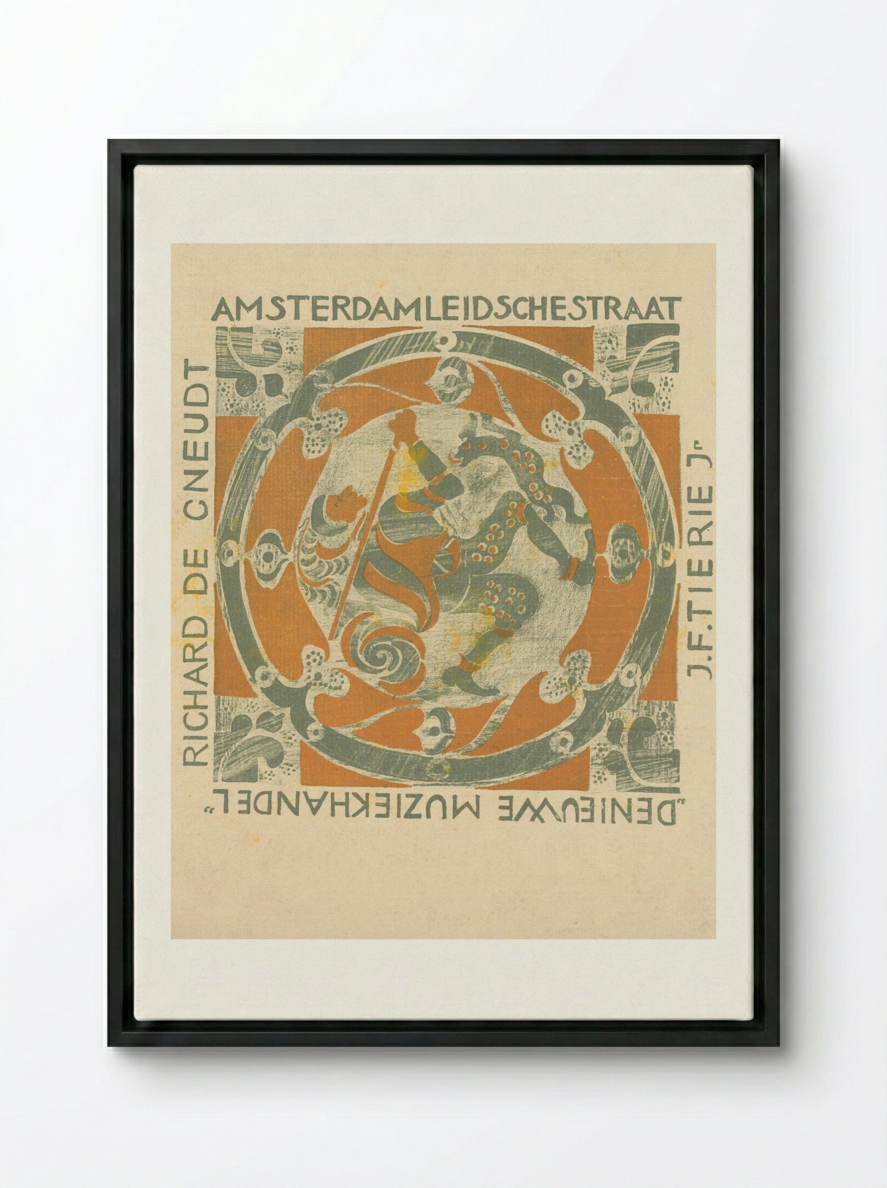 Omslag van muziekstuk 't Koningskind - Carel Adolph Lion Cachet - Framed Canvas Black