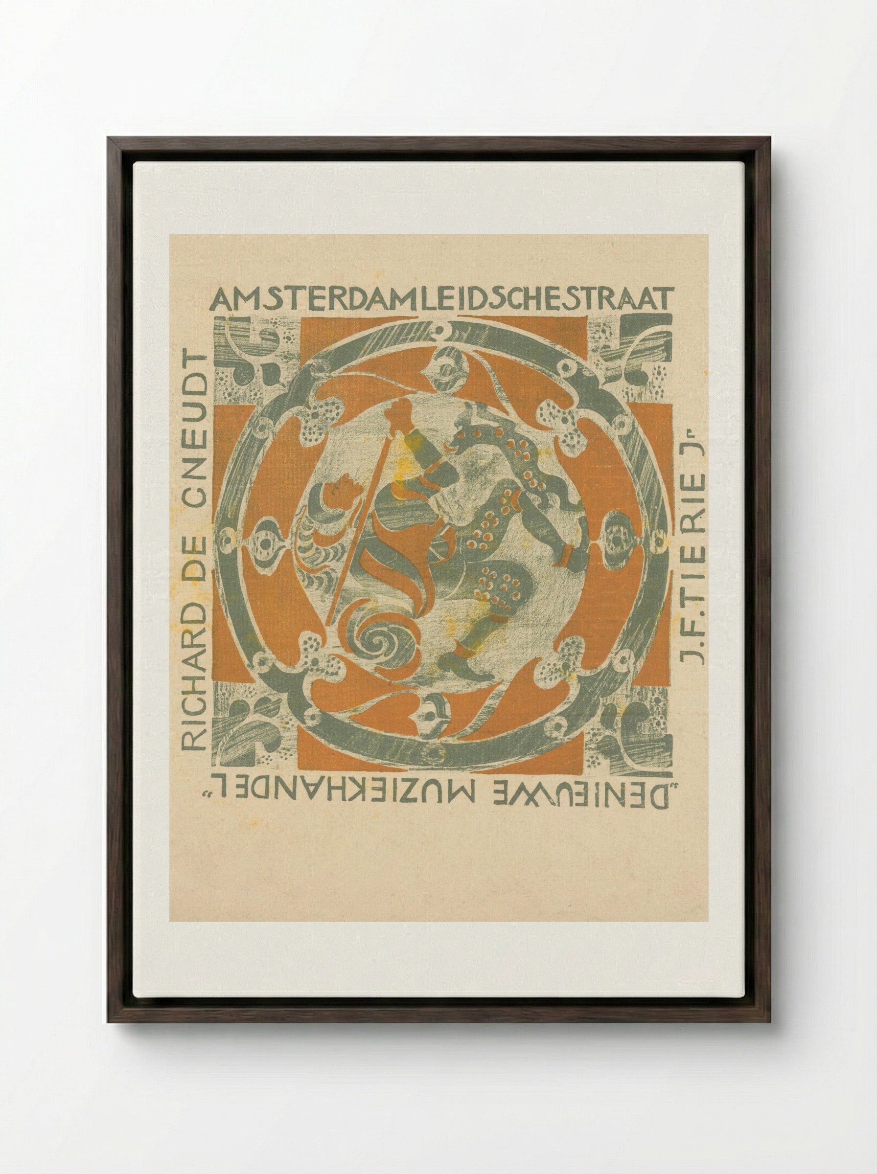 Omslag van muziekstuk 't Koningskind - Carel Adolph Lion Cachet - Framed Canvas Dark Wood