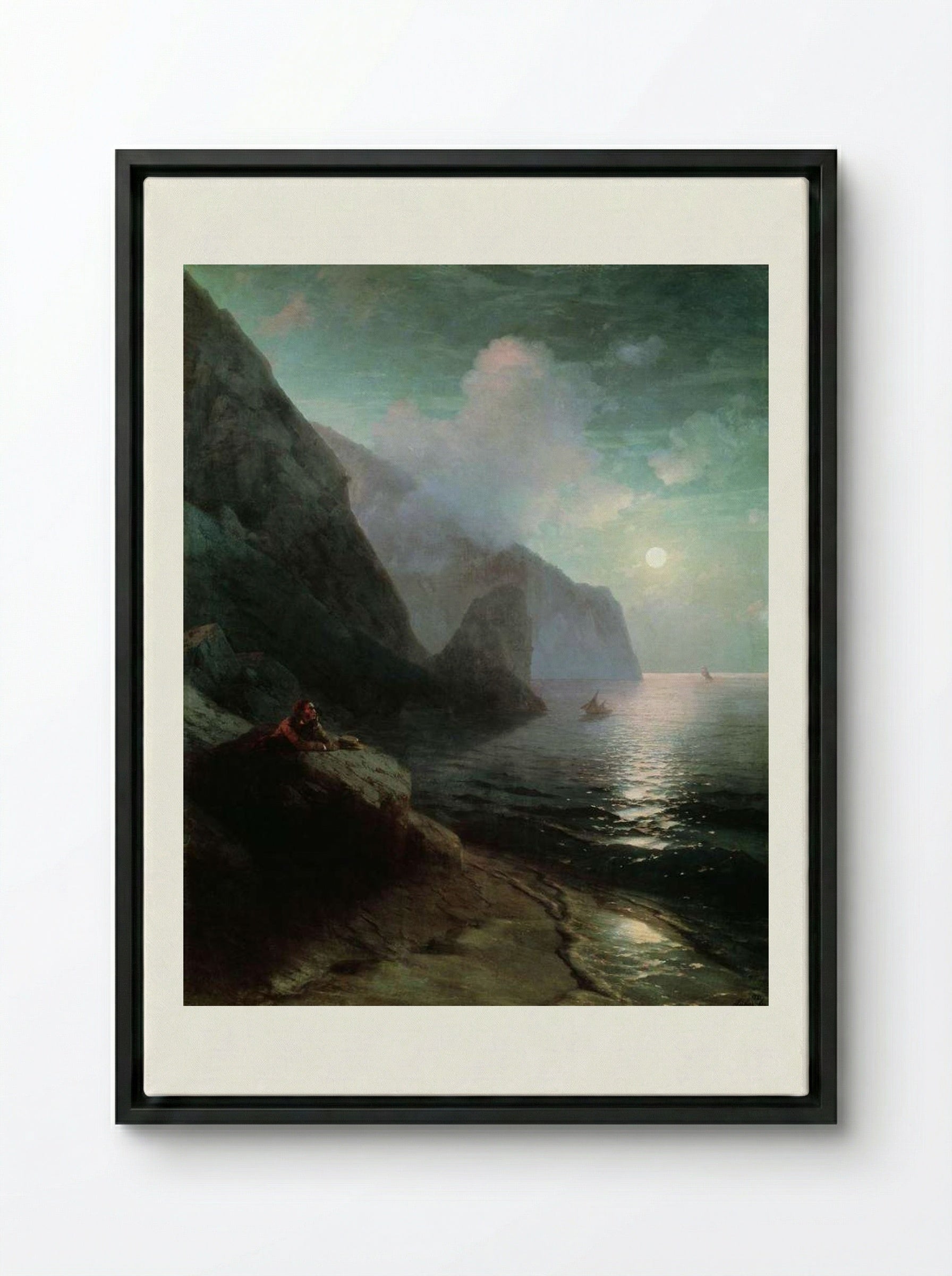 Gurzuf - Ivan Aivazovsky - Framed Canvas Black