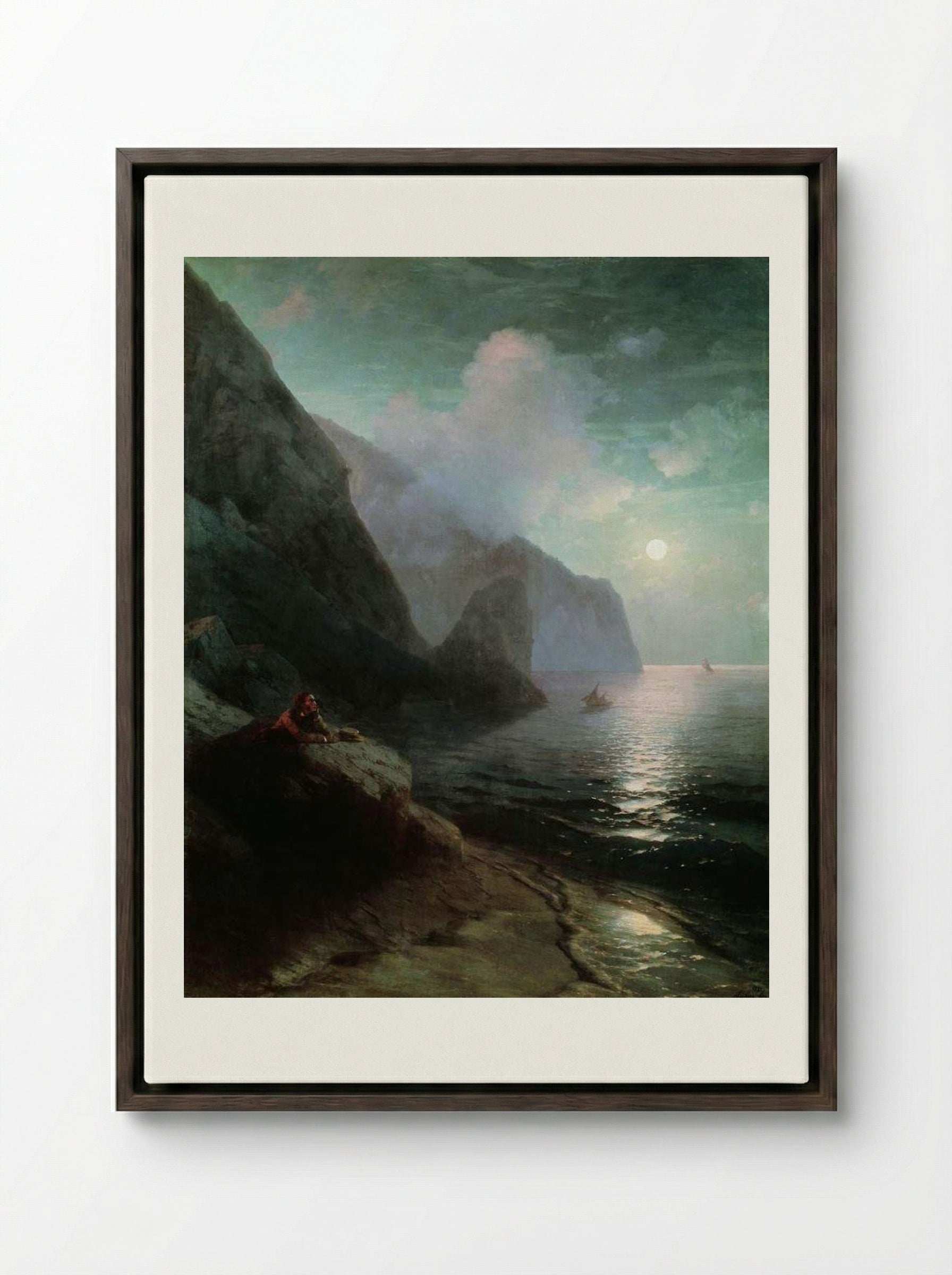Gurzuf - Ivan Aivazovsky - Framed Canvas Dark Wood