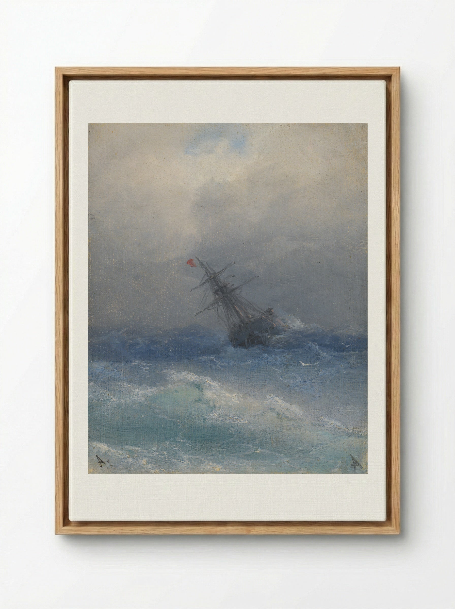 The Shipwreck - Ivan Aivazovsky - Framed Canvas Wood