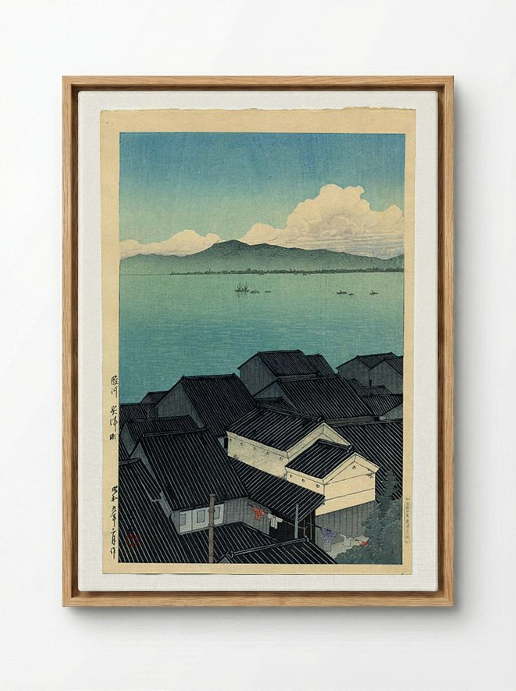 Okitsu-cho, Suruga - Hasui Kawase - Framed Canvas Wood