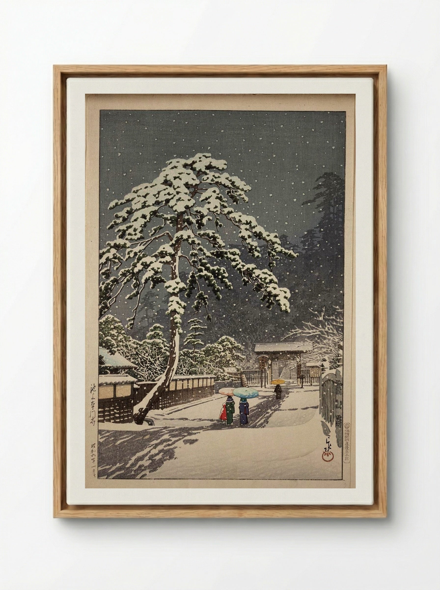 Ikegami Honmonji Temple - Hasui Kawase - Framed Canvas Wood