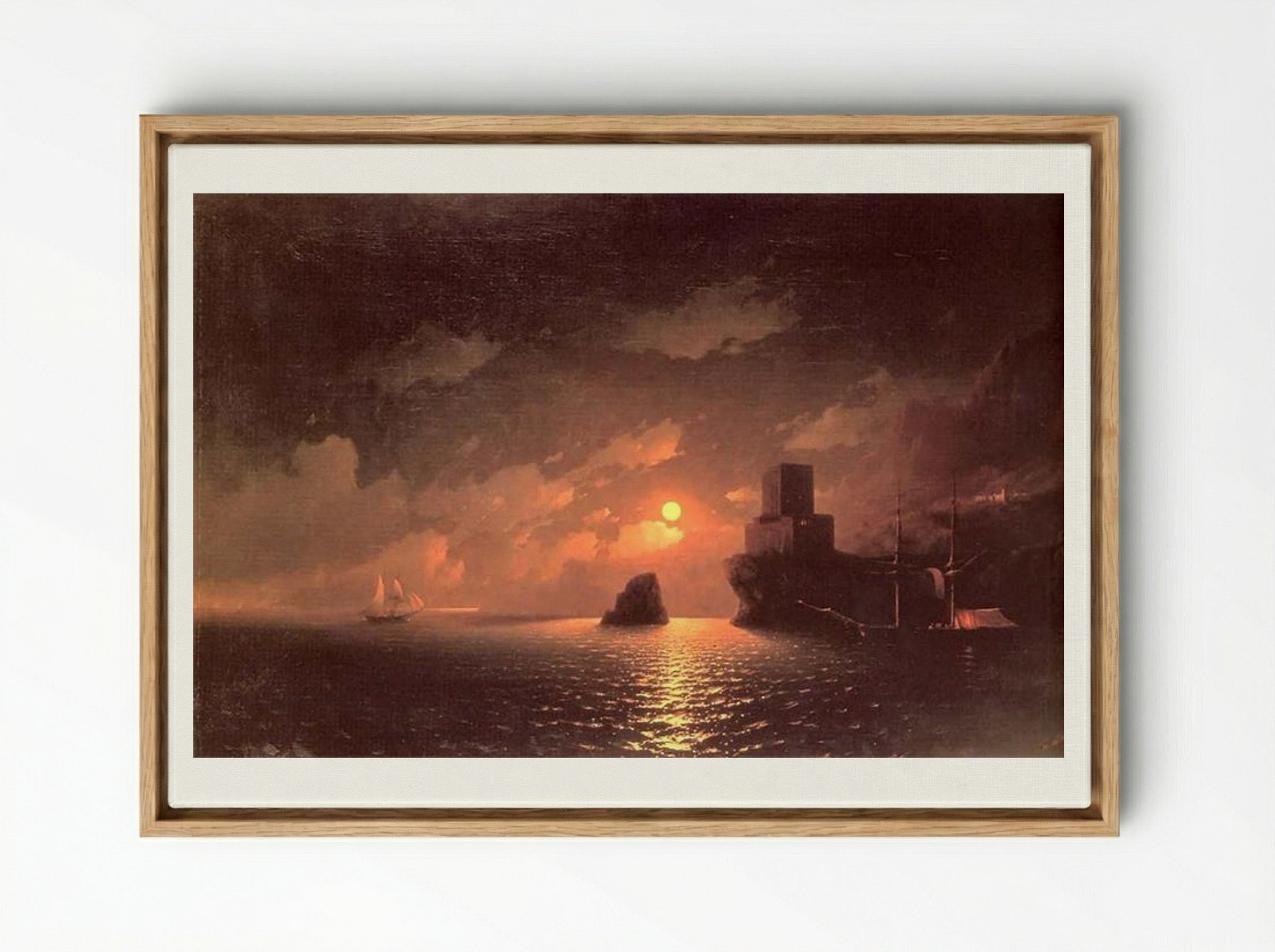 Lunar Night - Ivan Aivazovsky - Framed Canvas Wood