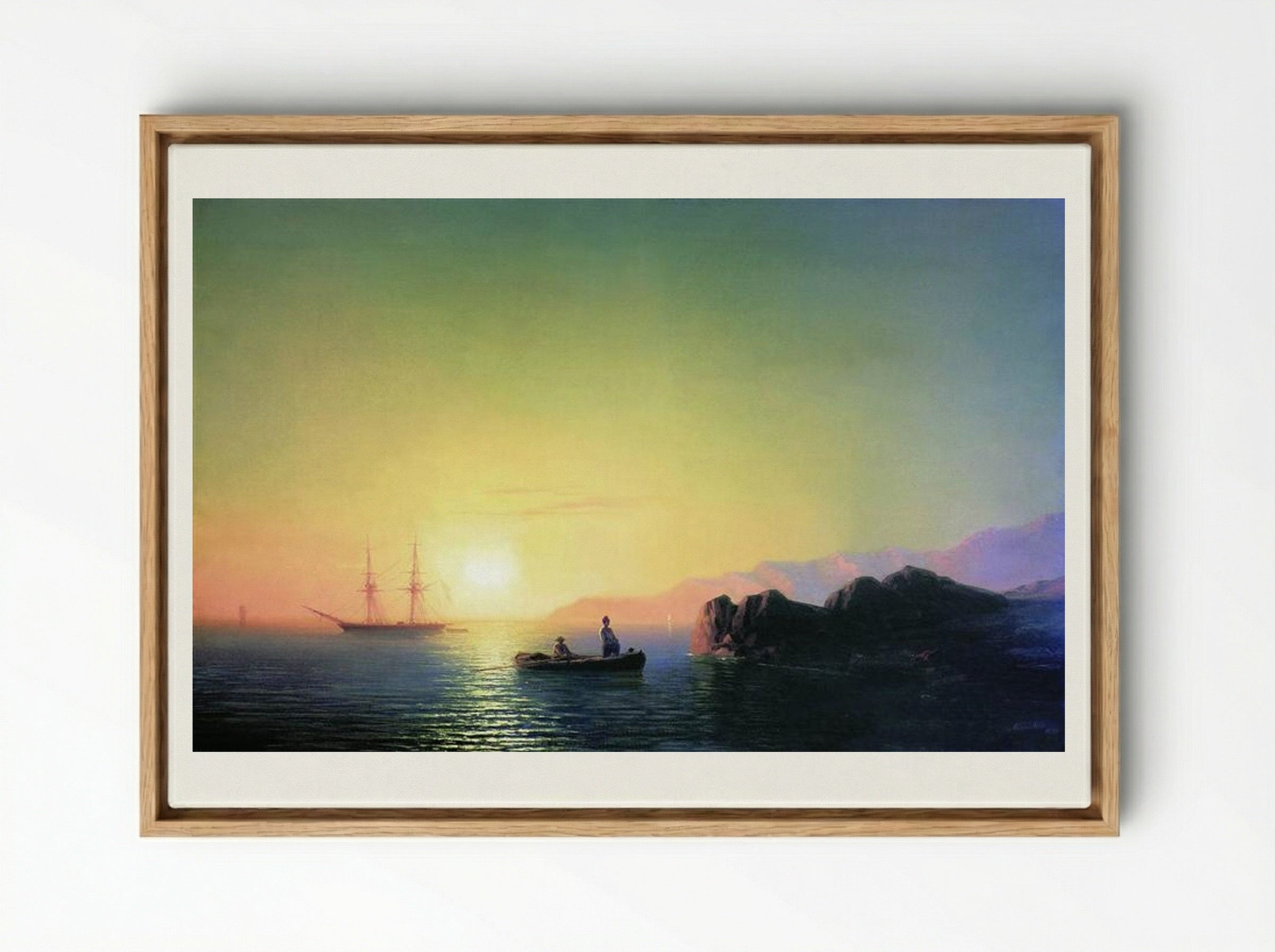 Sunset at the Crimean Coast - Ivan Aivazovsky - Framed Canvas Wood