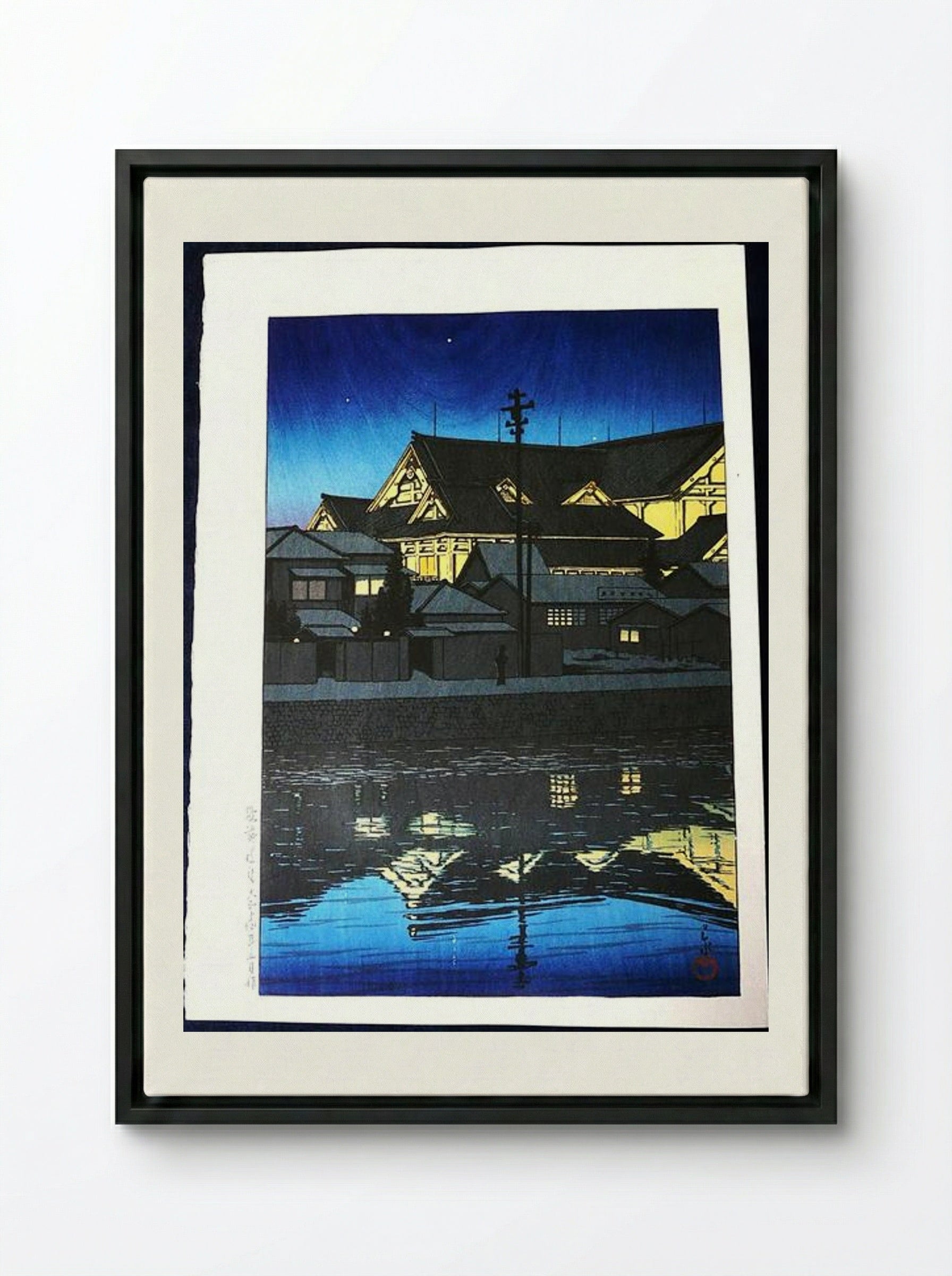 Kabuki Theatre - Hasui Kawase - Framed Canvas Black