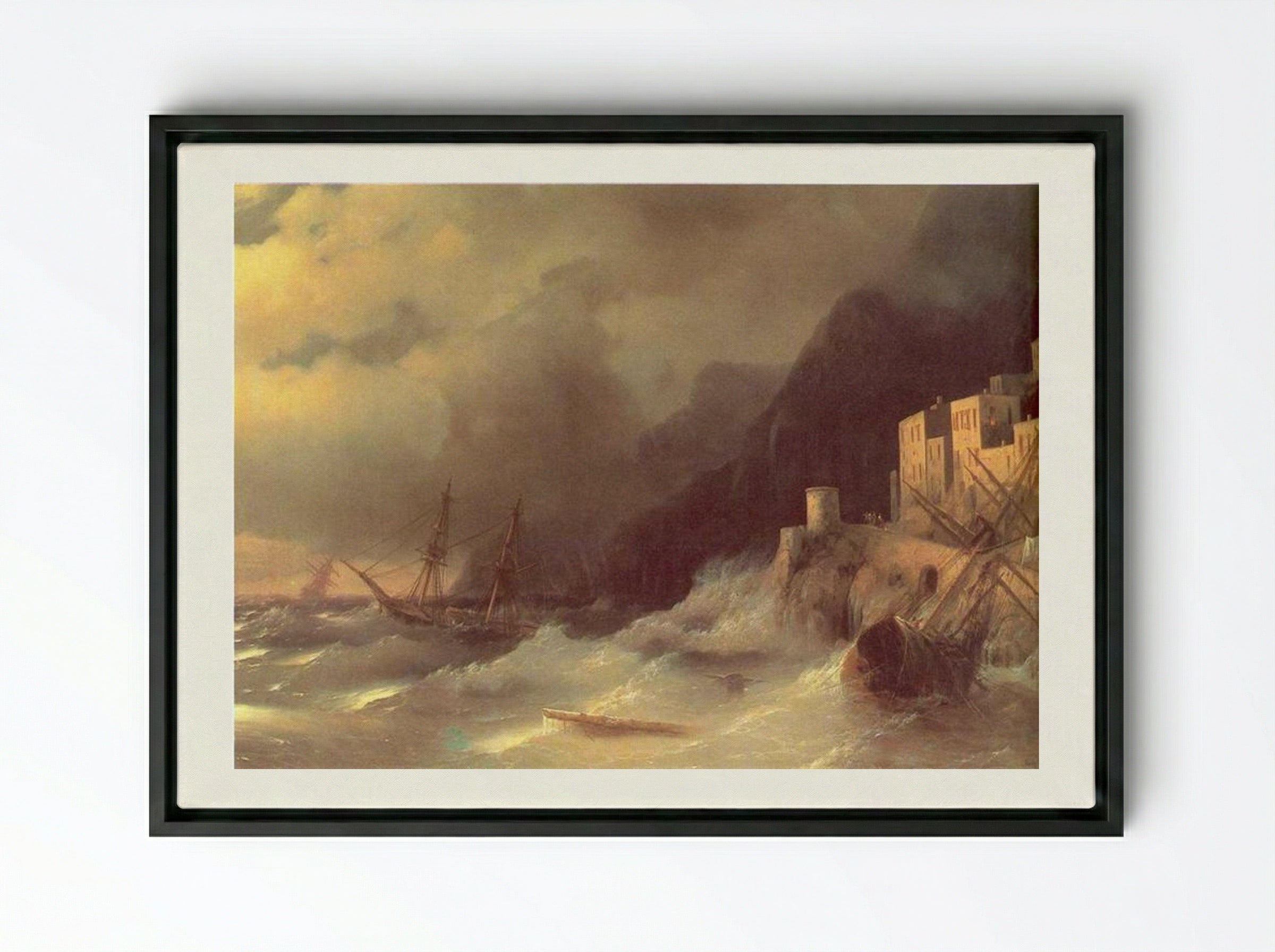 Tempest - Ivan Aivazovsky - Framed Canvas Black