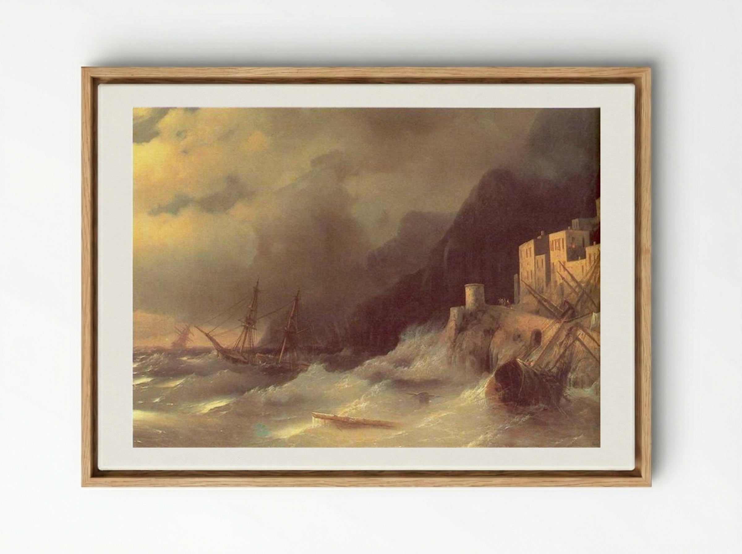 Tempest - Ivan Aivazovsky - Framed Canvas Wood