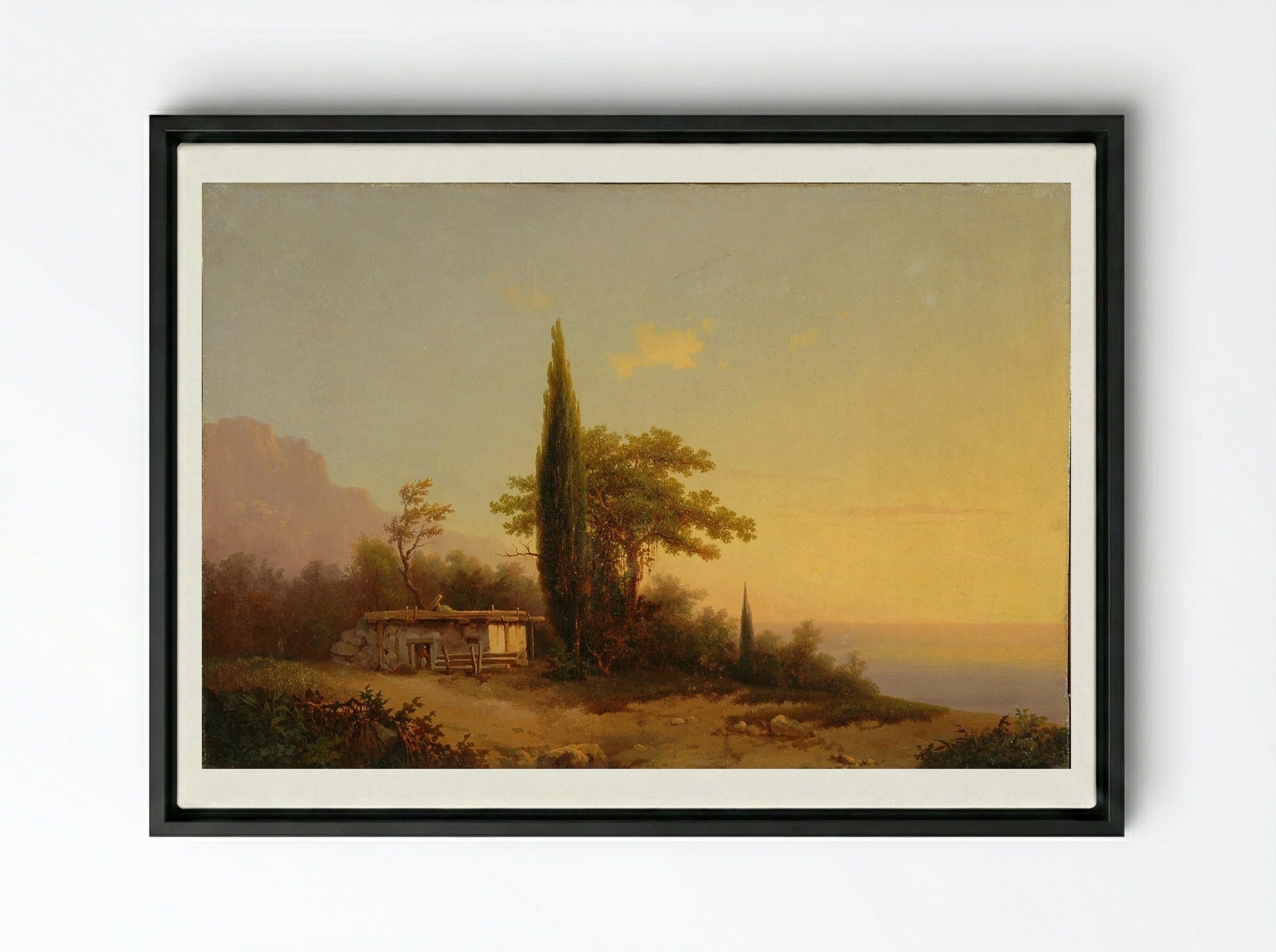 Crimean View. Ayu-Dag - Ivan Aivazovsky - Framed Canvas Black