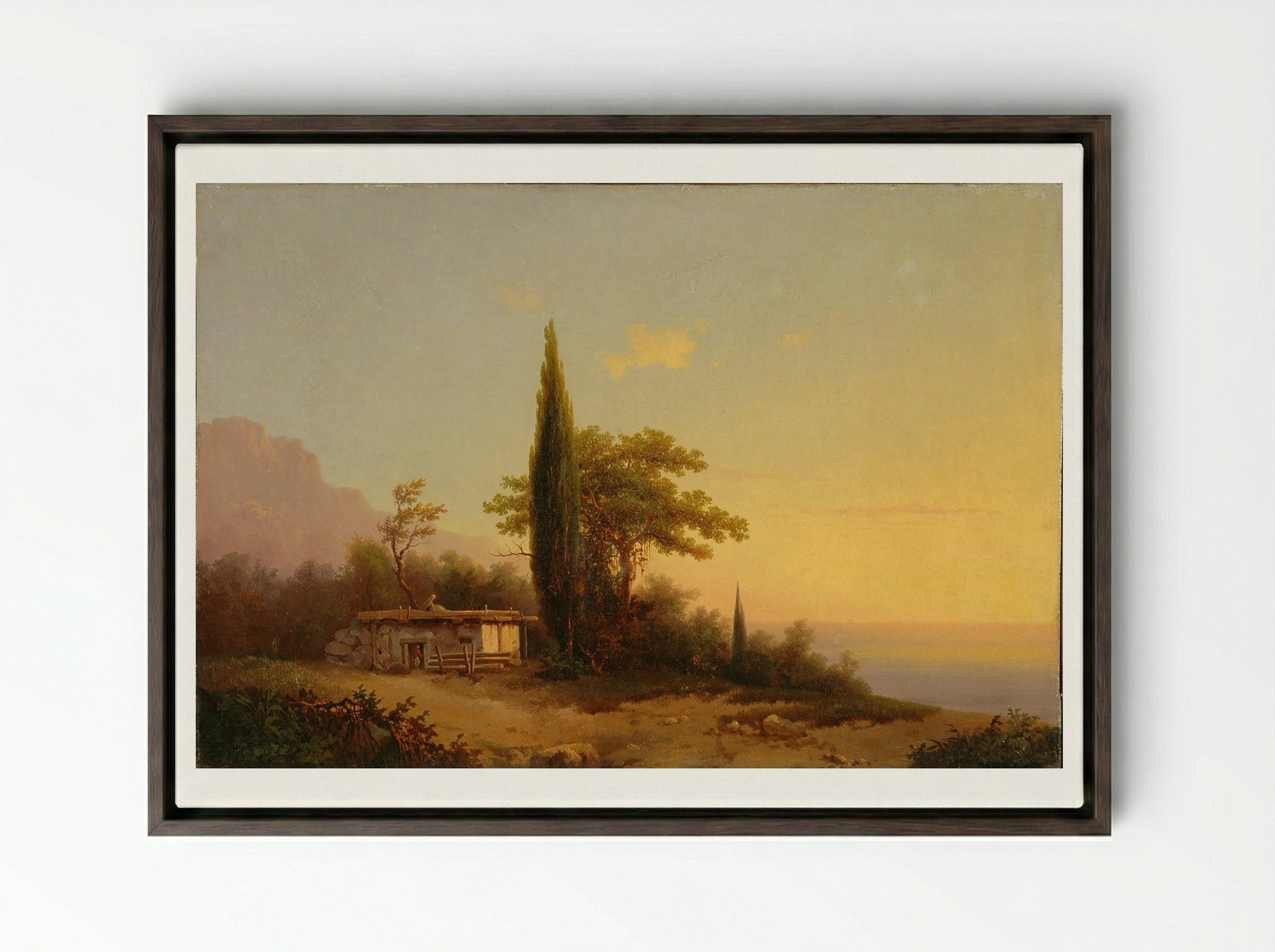Crimean View. Ayu-Dag - Ivan Aivazovsky - Framed Canvas Dark Wood