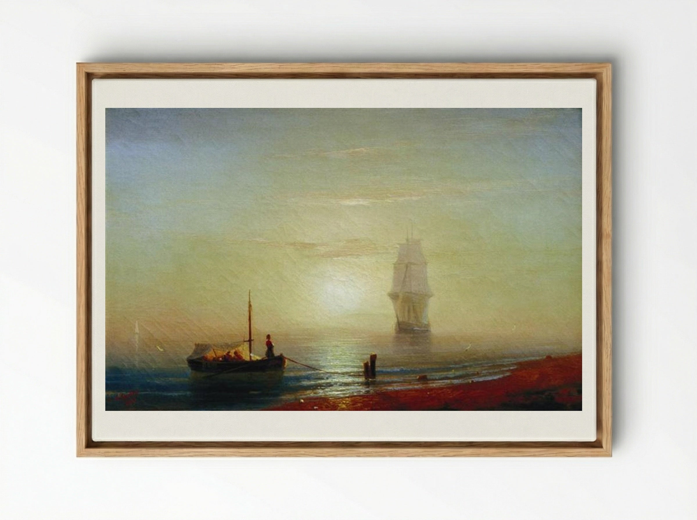 The Sunset on the Sea - Ivan Aivazovsky - Framed Canvas Wood