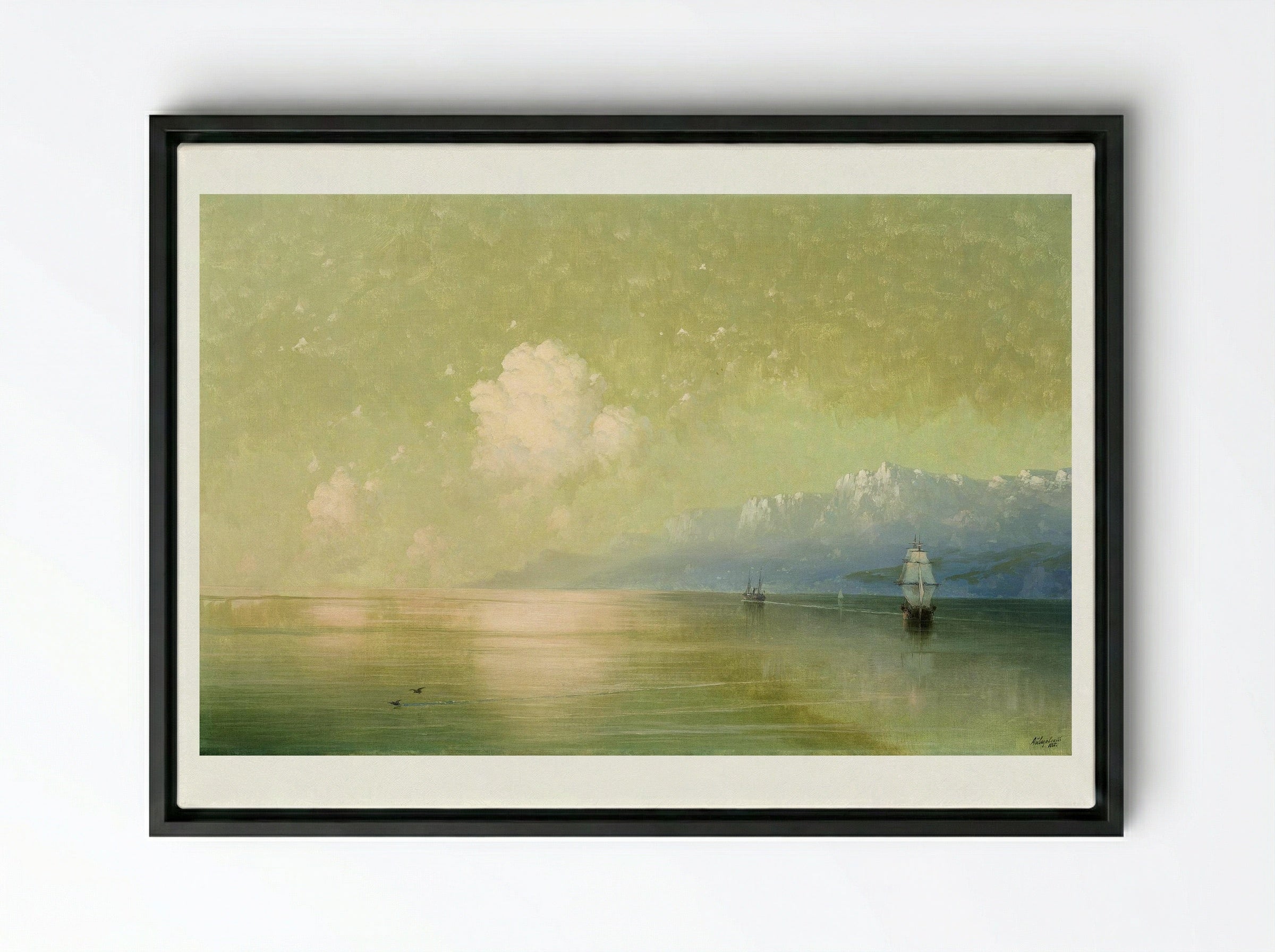 Seascape - Ivan Aivazovsky - Framed Canvas Black